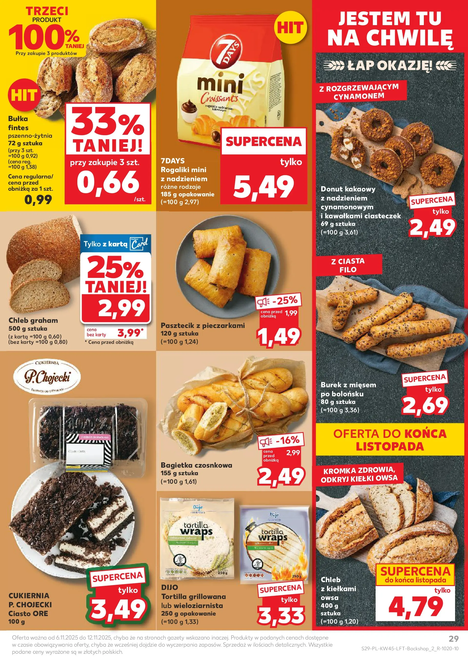 Kaufland gazetka od 06.11.2025 - od jutra PDF | Strona: 29 | Produkty: Ciasto, Bagietka czosnkowa, Bagietka, Donut