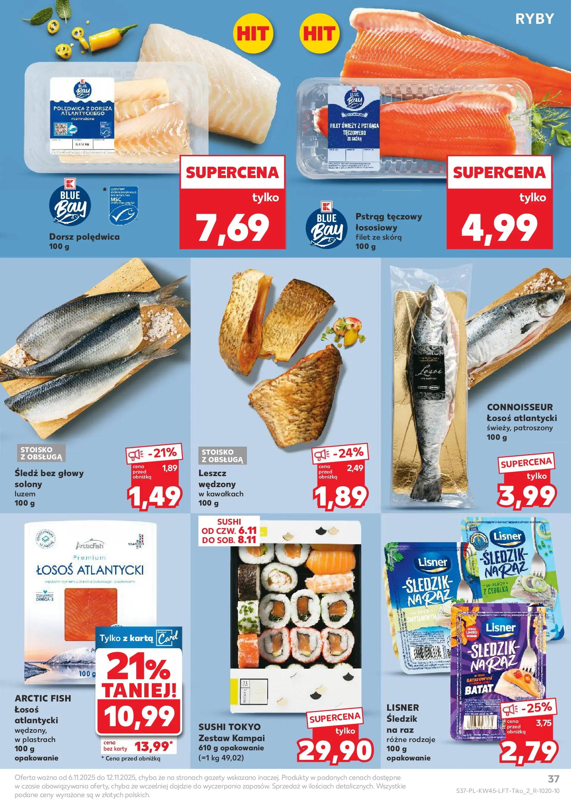 Kaufland gazetka od 06.11.2025 - od jutra PDF | Strona: 37 | Produkty: Batat, Dorsz, Sushi, Polędwica z dorsza