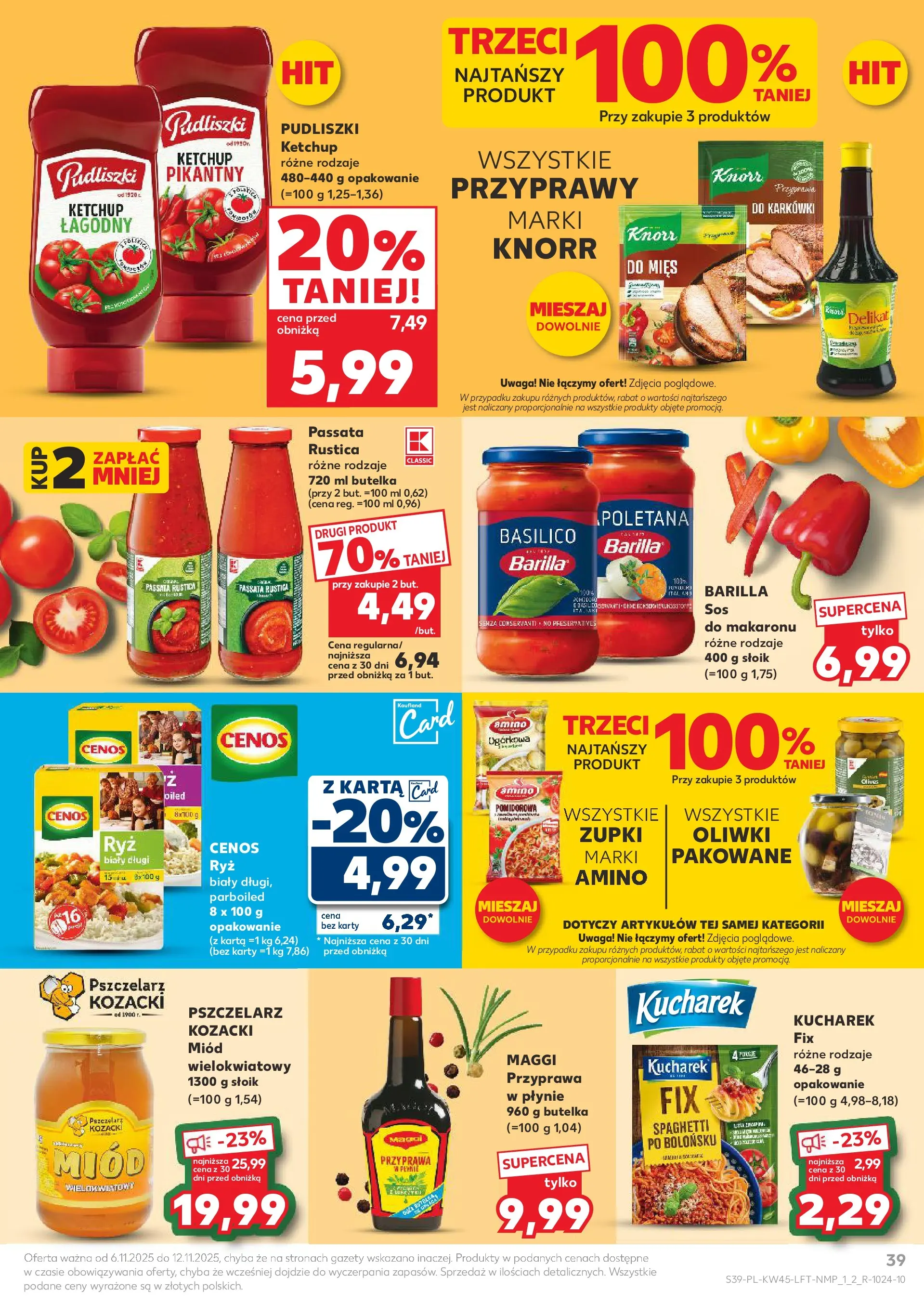 Kaufland gazetka od 06.11.2025 - od jutra PDF | Strona: 39 | Produkty: Karta, Miód, Ketchup, Przyprawy
