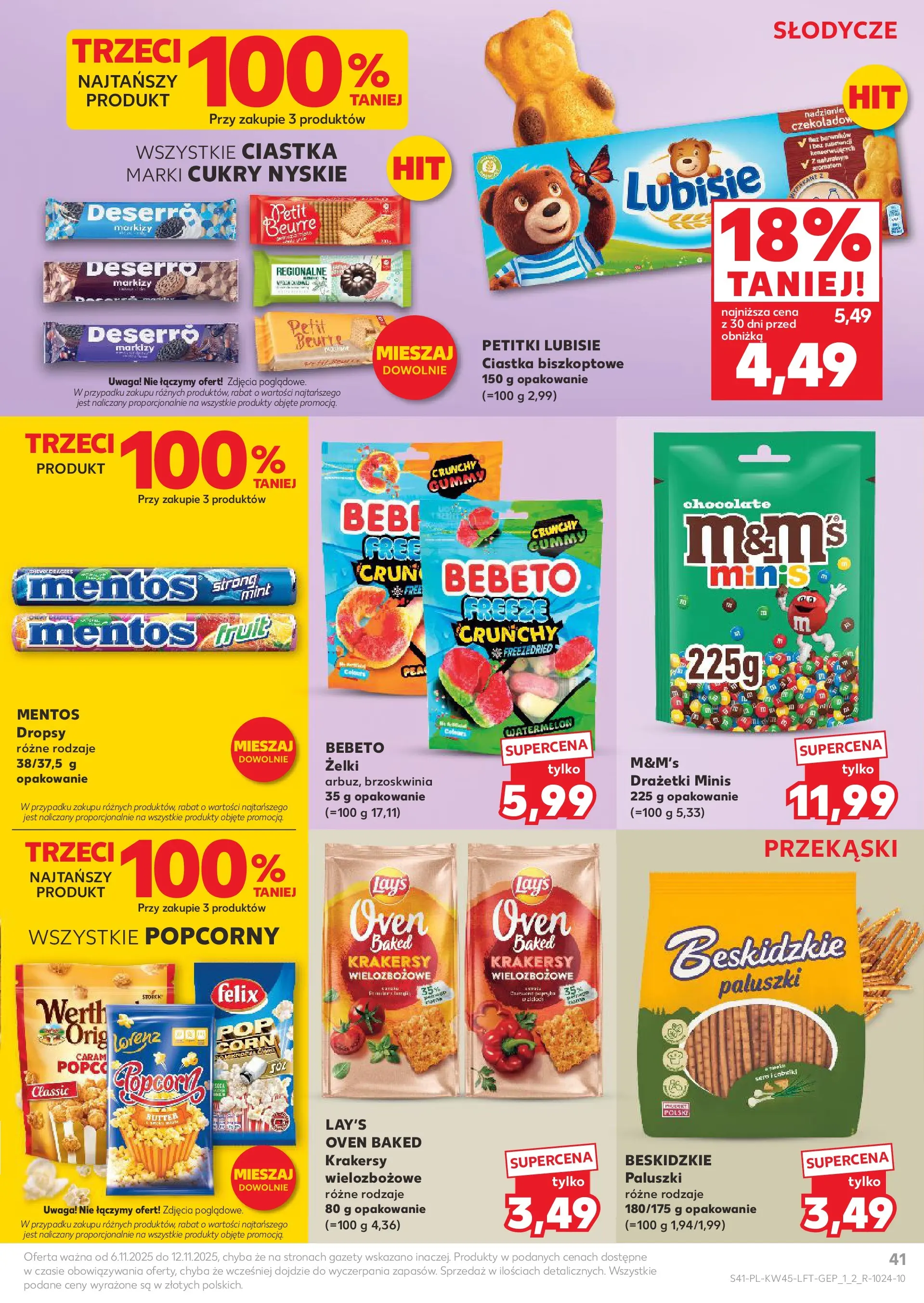 Kaufland gazetka od 06.11.2025 - od jutra PDF | Strona: 41 | Produkty: Brzoskwinia, Lays, Paluszki, Krakersy