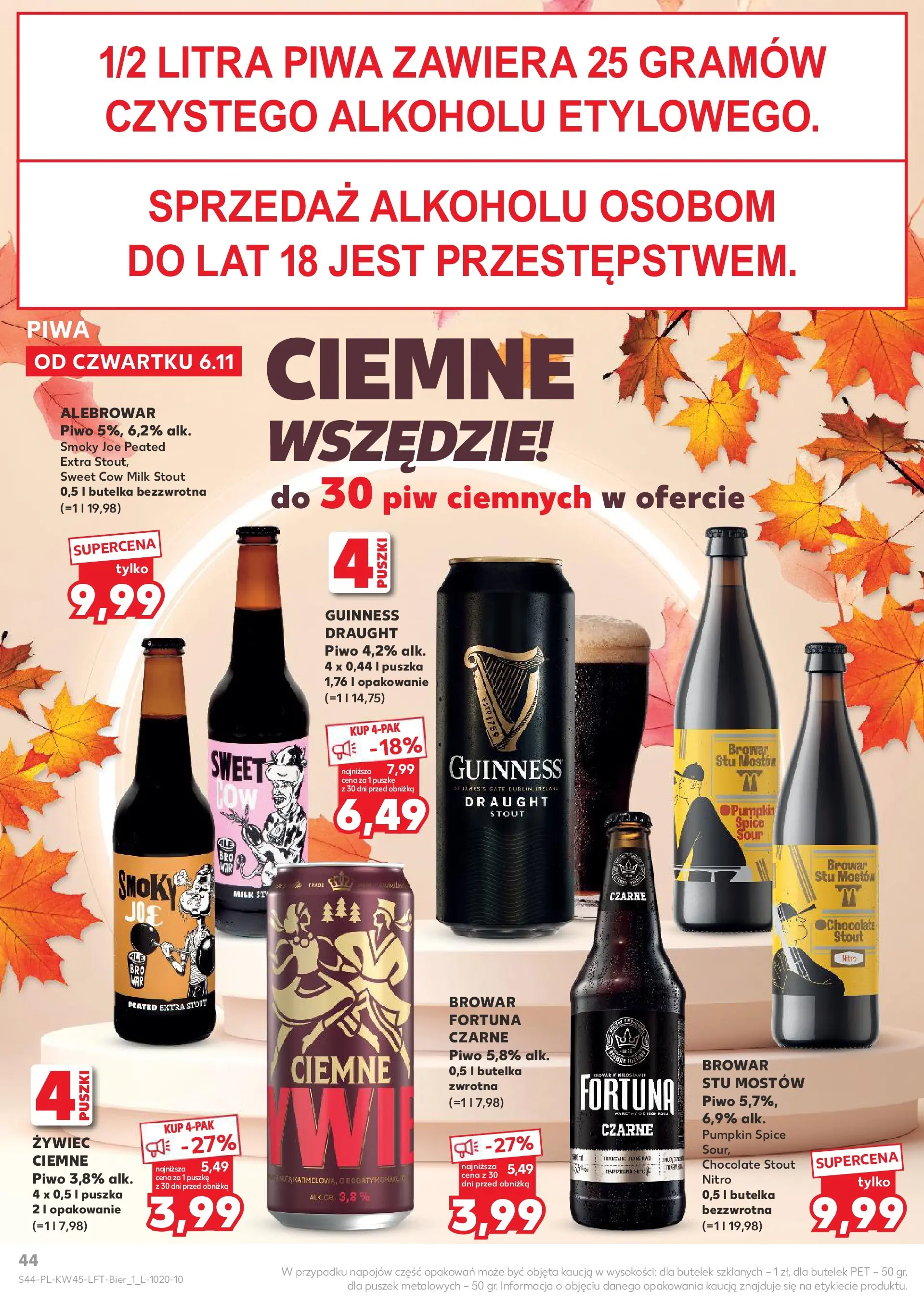 Kaufland gazetka od 06.11.2025 - od jutra PDF | Strona: 44 | Produkty: Guinness, Piwo