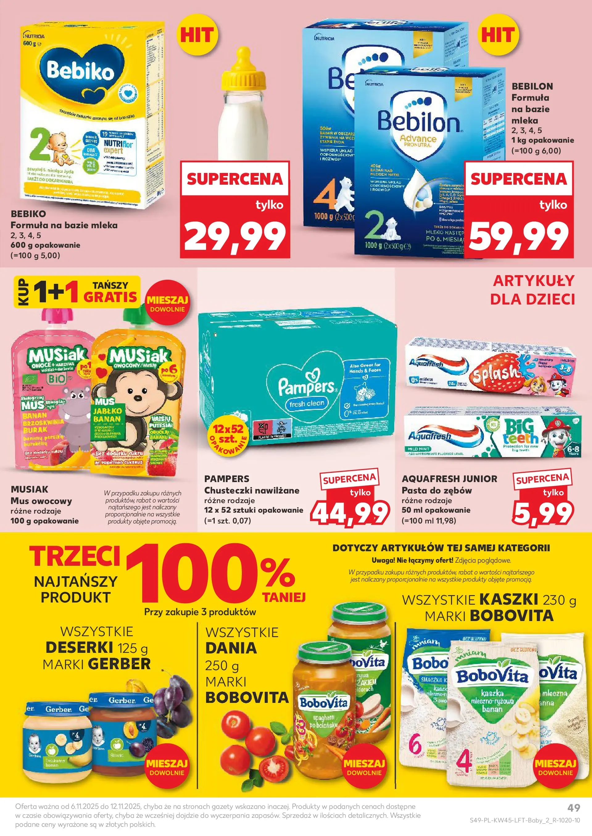 Kaufland gazetka od 06.11.2025 - od jutra PDF | Strona: 49 | Produkty: Brzoskwinia, Mleko, Banan, Owoce