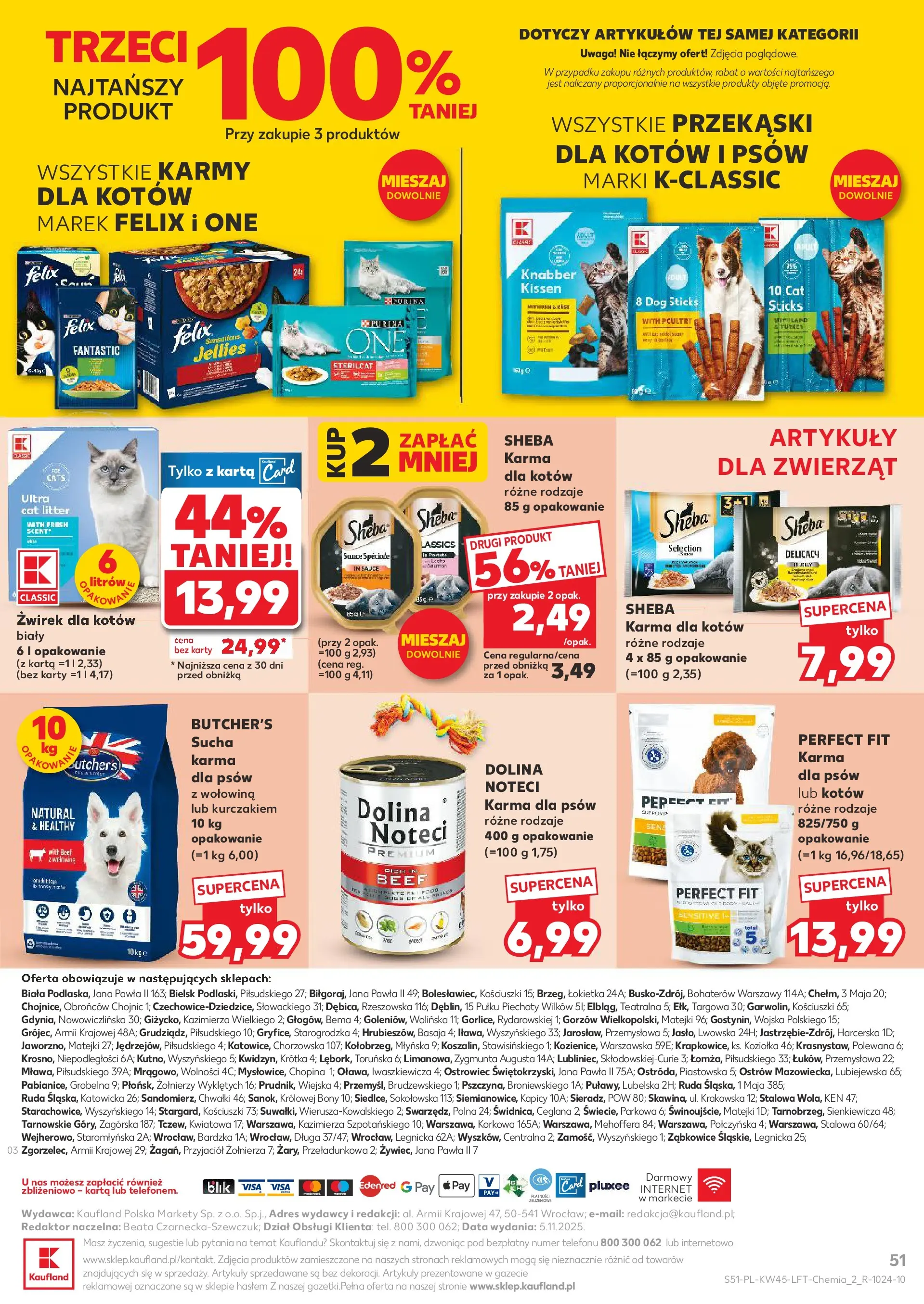 Kaufland gazetka od 06.11.2025 - od jutra PDF | Strona: 51 | Produkty: Karta, Karma dla kotów, Wołowina, Karma dla psów