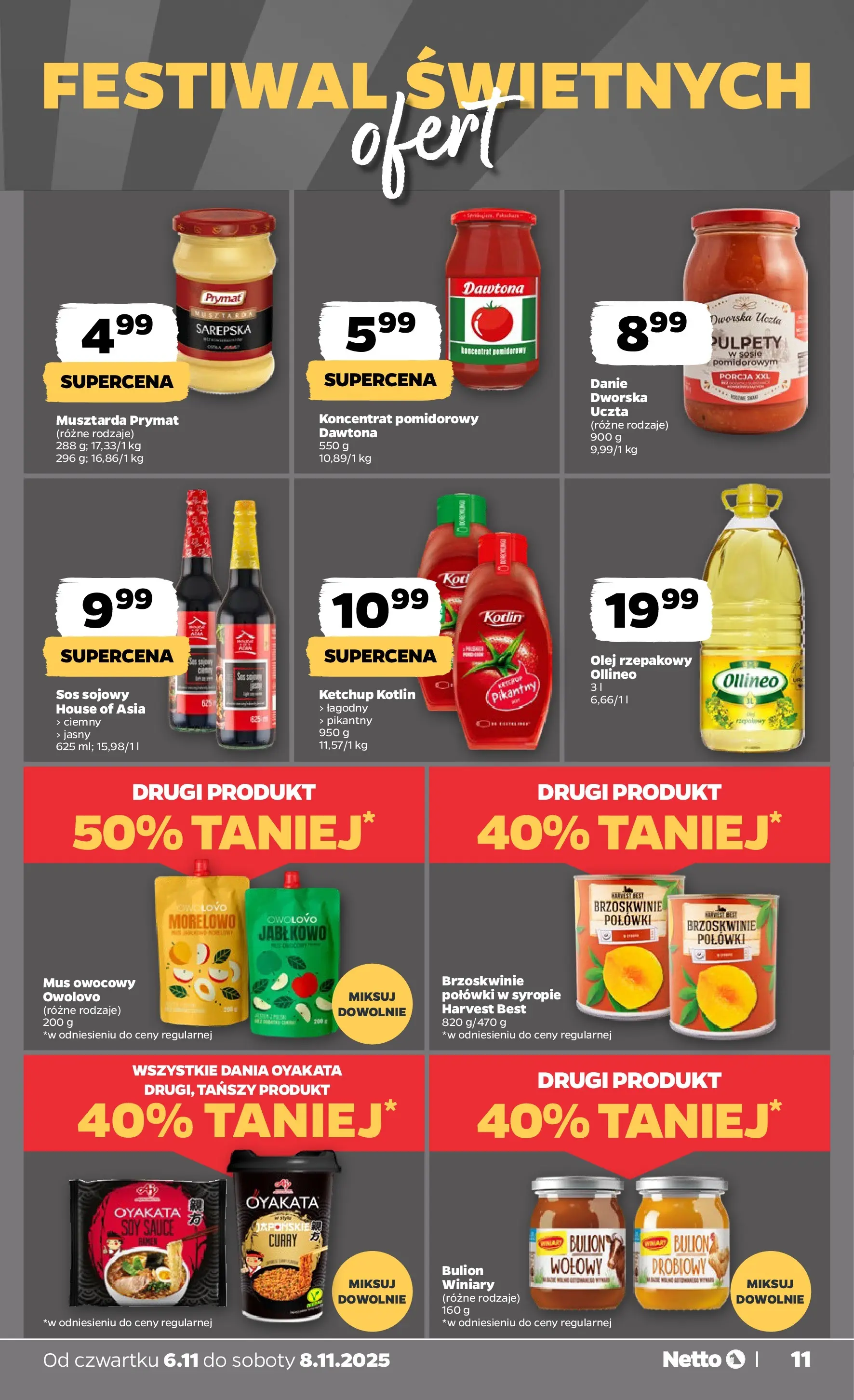 Netto gazetka - Spożywcza od 06.11.2025 - Aktualne promocje | Strona: 11 | Produkty: Curry, Olej, Sos sojowy, Sos