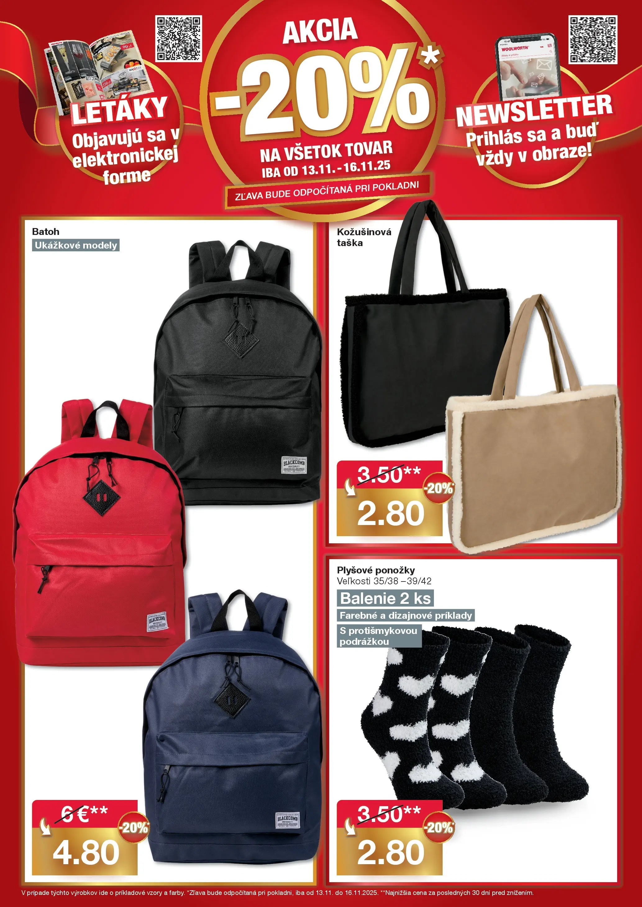 Woolworth - Woolworth: Ahoj Trnava! od 06.11.2025 » aktuálna akcia | Strana: 4 | Produkty: Ponožky, Batoh, Taška