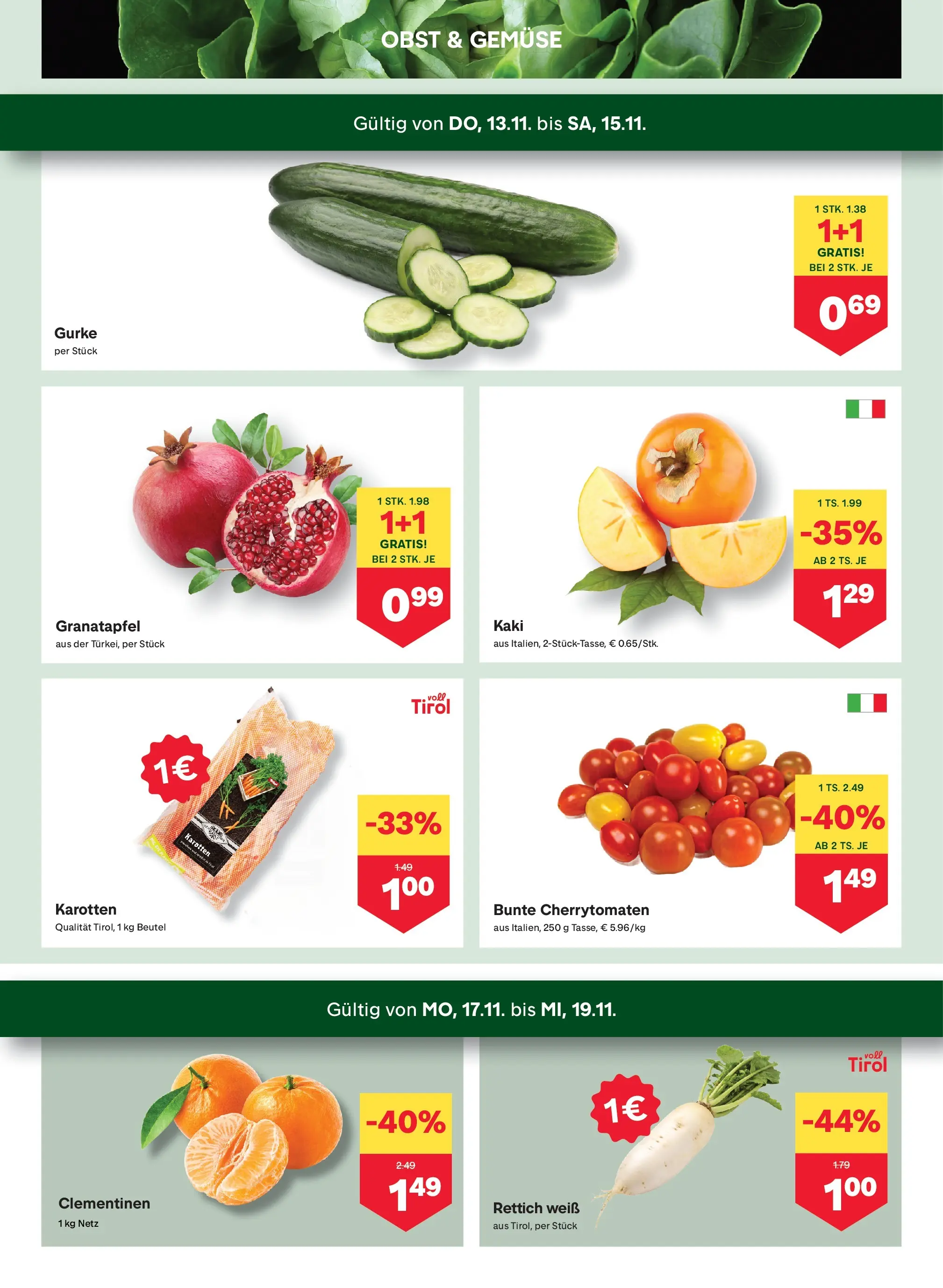 MPREIS Pfunds von 13.11.2025 - Aktuelle Angebote | Seite: 2 | Produkte: Gemüse, Obst, Kaki