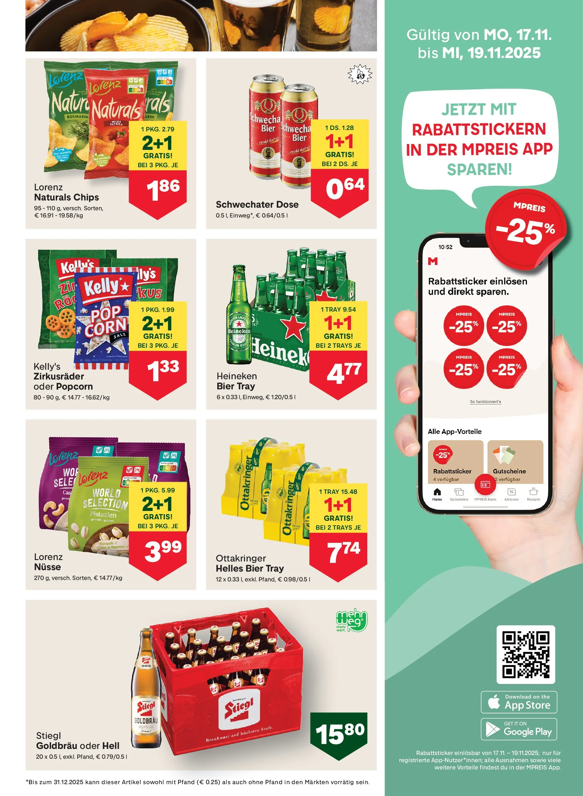 MPREIS Pfunds von 13.11.2025 - Aktuelle Angebote | Seite: 9 | Produkte: Chips, Nüsse, Salz, Bier