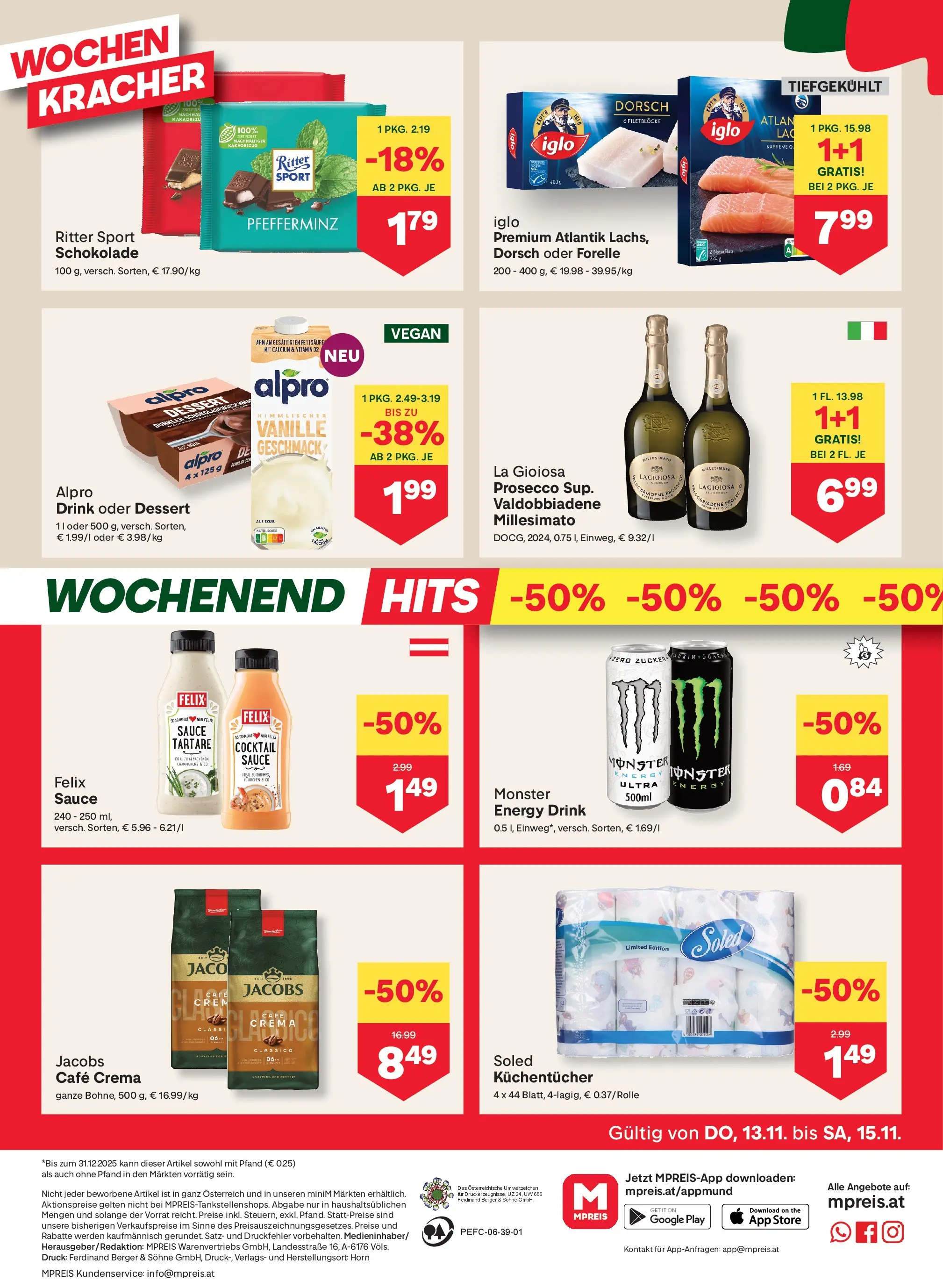 MPREIS Pfunds von 13.11.2025 - Aktuelle Angebote | Seite: 12 | Produkte: Schokolade