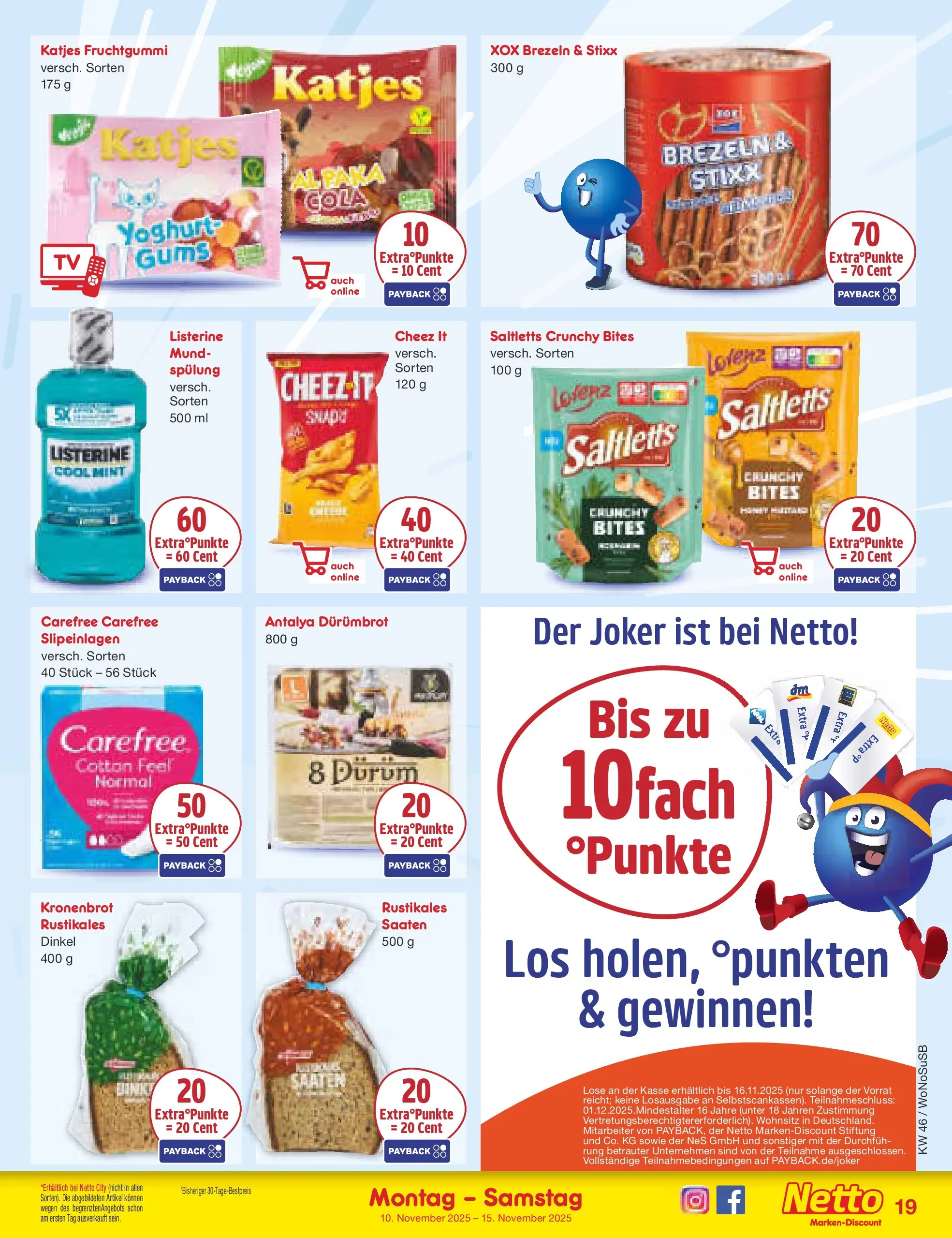 Netto Marken-Discount prospekt Lahnau	 (ab 10.11.2025) » Angebote | Seite: 19 | Produkte: Cola, Katjes, Spülung, Listerine