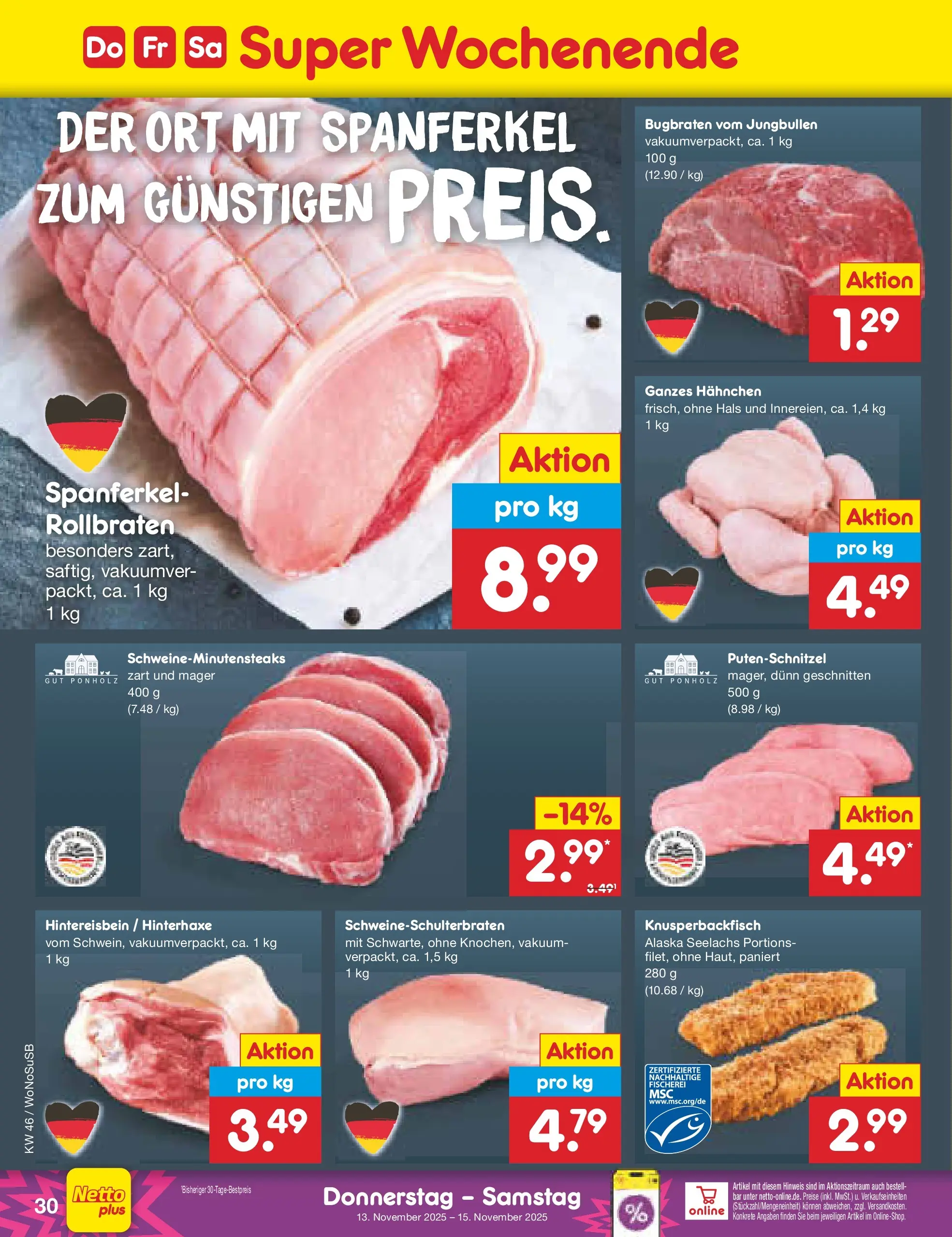Netto Marken-Discount prospekt Lahnau	 (ab 10.11.2025) » Angebote | Seite: 38 | Produkte: Hahnchen, Putenschnitzel