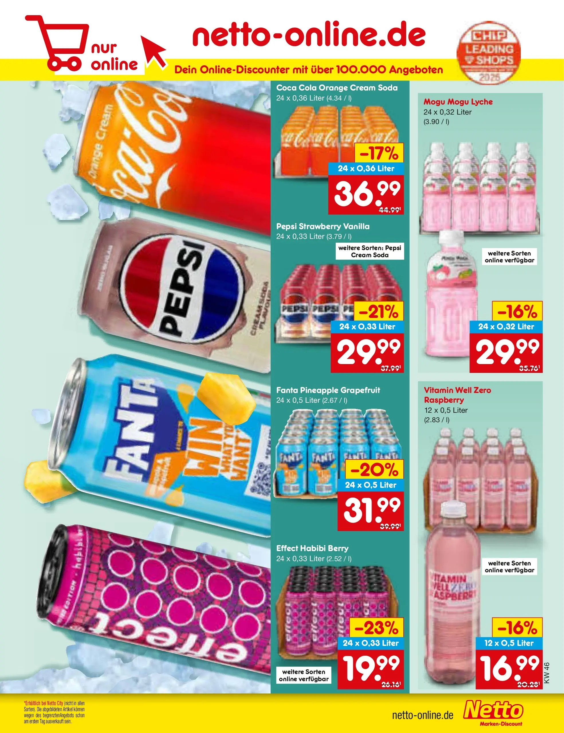 Netto Marken-Discount prospekt Ergolding	 (ab 09.11.2025) » Angebote | Seite: 63 | Produkte: Coca cola, Cola, Grapefruit, Pepsi