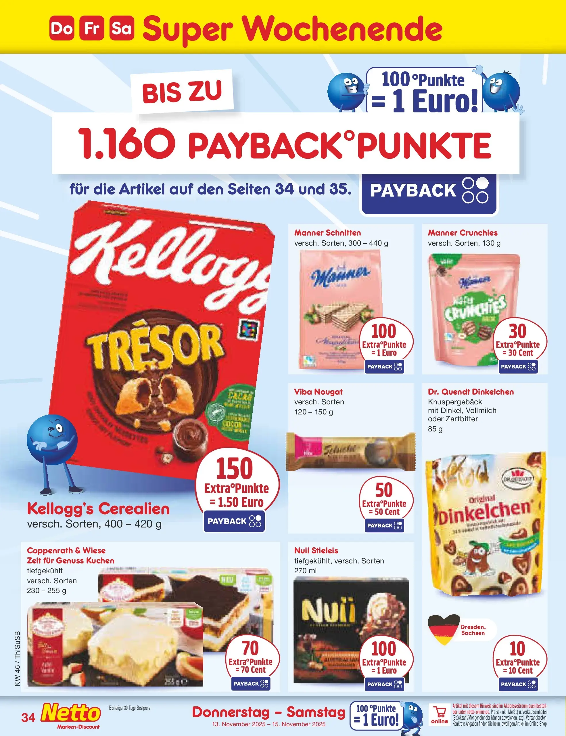 Netto Marken-Discount prospekt Pirna	 (ab 10.11.2025) » Angebote | Seite: 42 | Produkte: Kellogg's, Kuchen