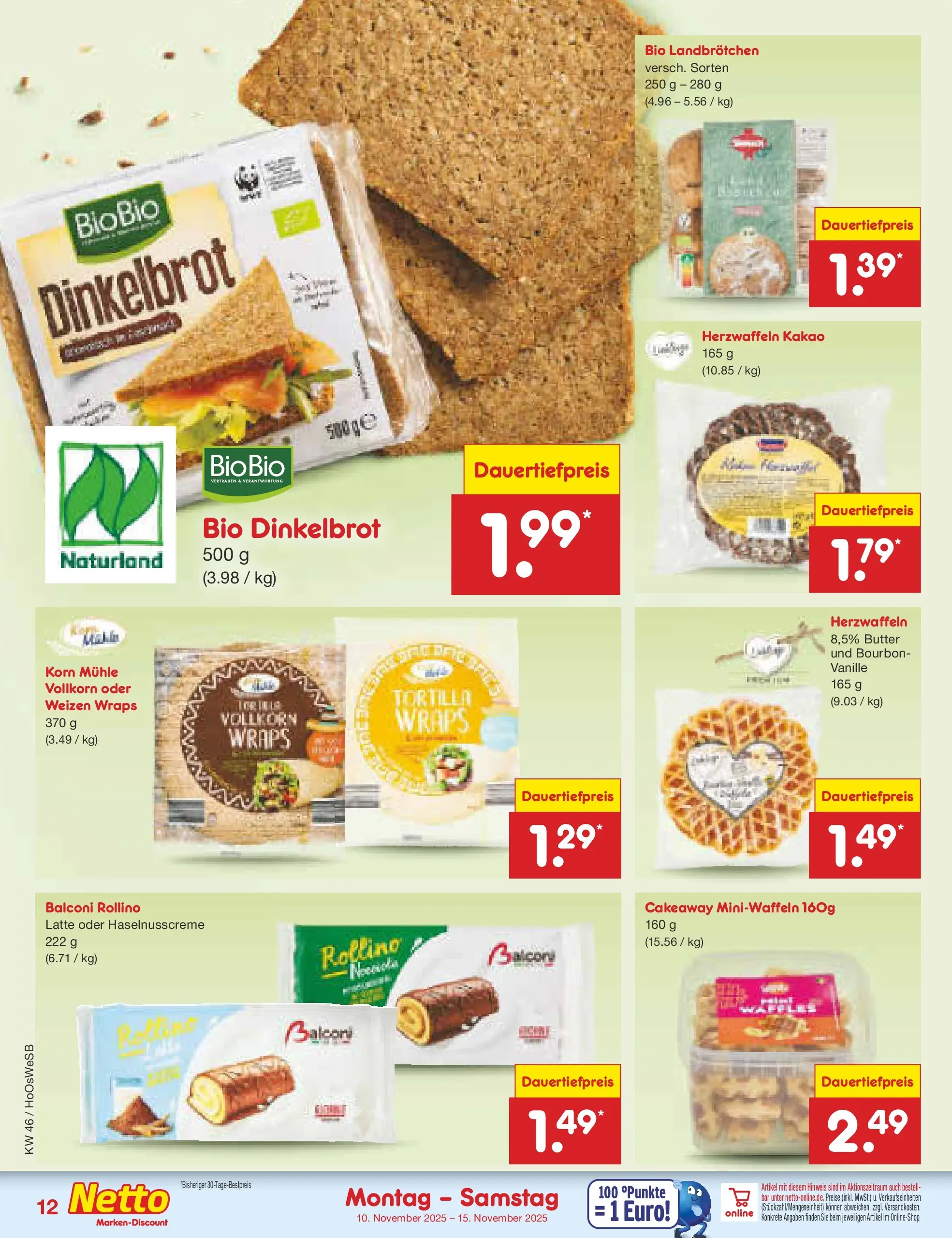 Netto Marken-Discount prospekt Hannover	 (ab 10.11.2025) » Angebote | Seite: 12 | Produkte: Mühle, Butter, Bourbon