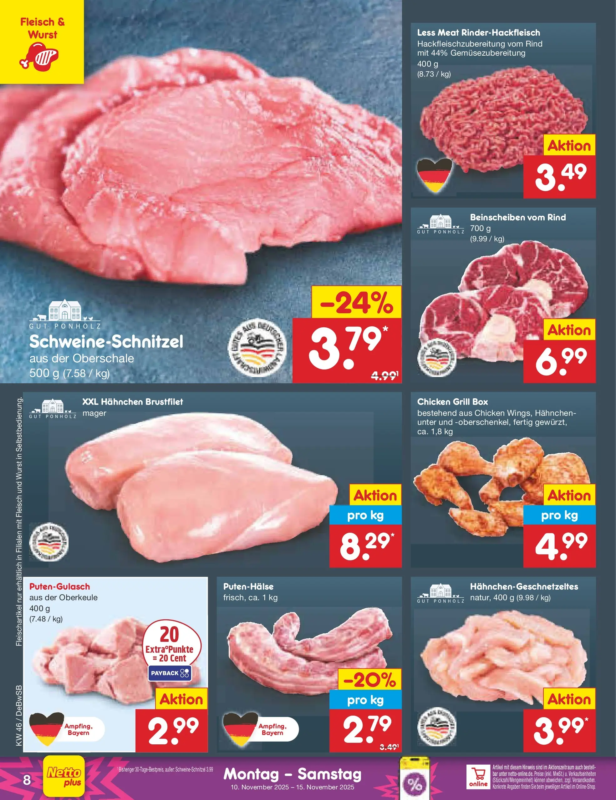 Netto Marken-Discount prospekt Waiblingen-Bittenfeld	 (ab 10.11.2025) » Angebote | Seite: 8 | Produkte: Grill, Hahnchen, Box, Fleisch