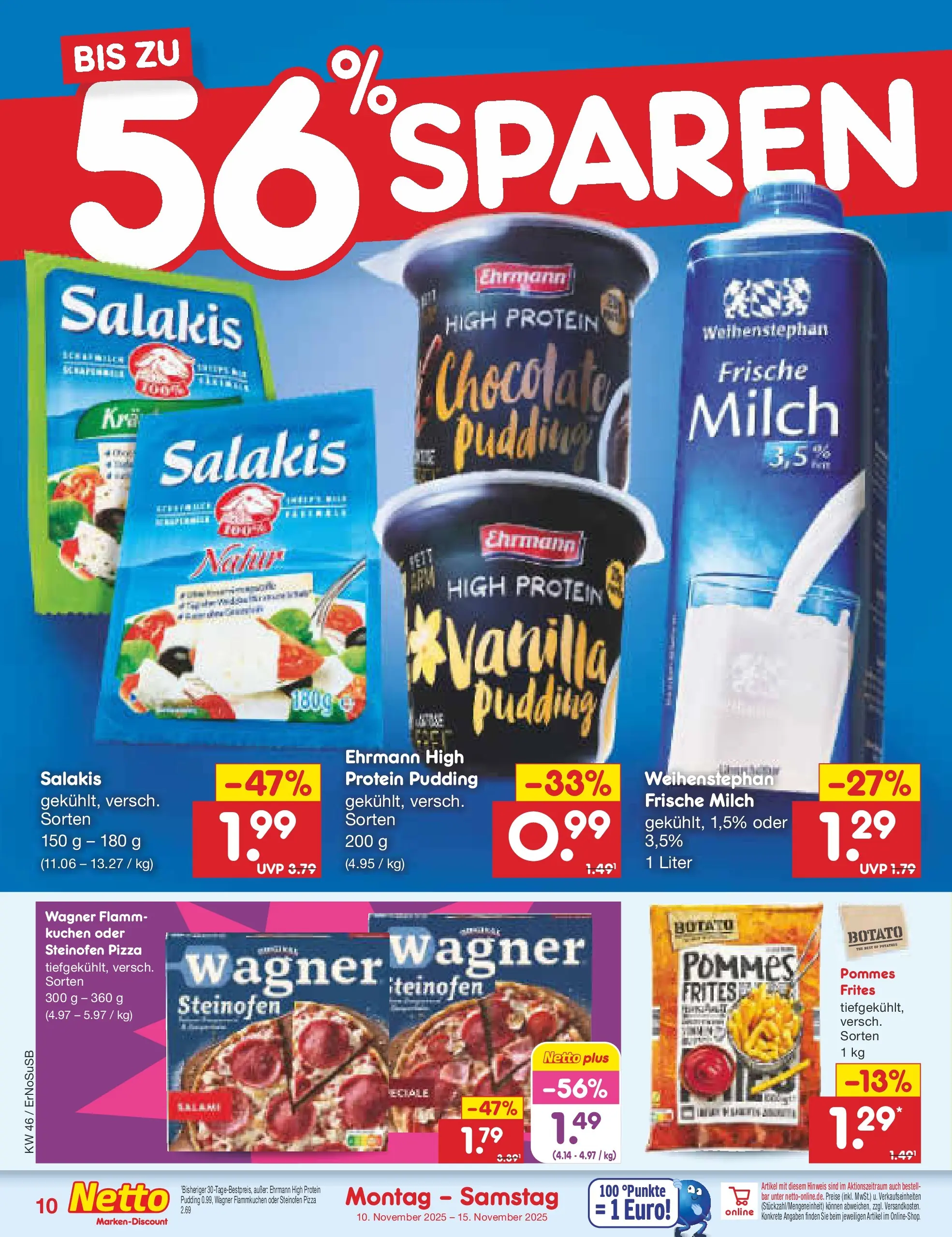 Netto Marken-Discount prospekt Erfurt (ab 10.11.2025) » Angebote | Seite: 10 | Produkte: Milch, Pudding, Pizza, Kuchen Netto Marken-Discount prospekt Erfurt (ab 10.11.2025) » Angebote | Seite: 10 | Produkte: Milch, Pudding, Pizza, Kuchen