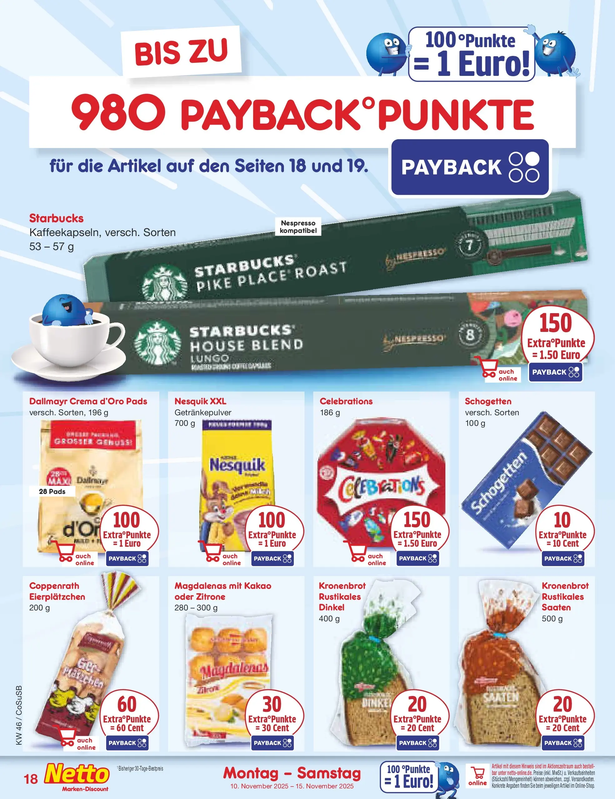 Netto Marken-Discount prospekt Bitterfeld-Wolfen	 (ab 10.11.2025) » Angebote | Seite: 18 | Produkte: Nesquik, Celebrations, Zitrone, Schogetten