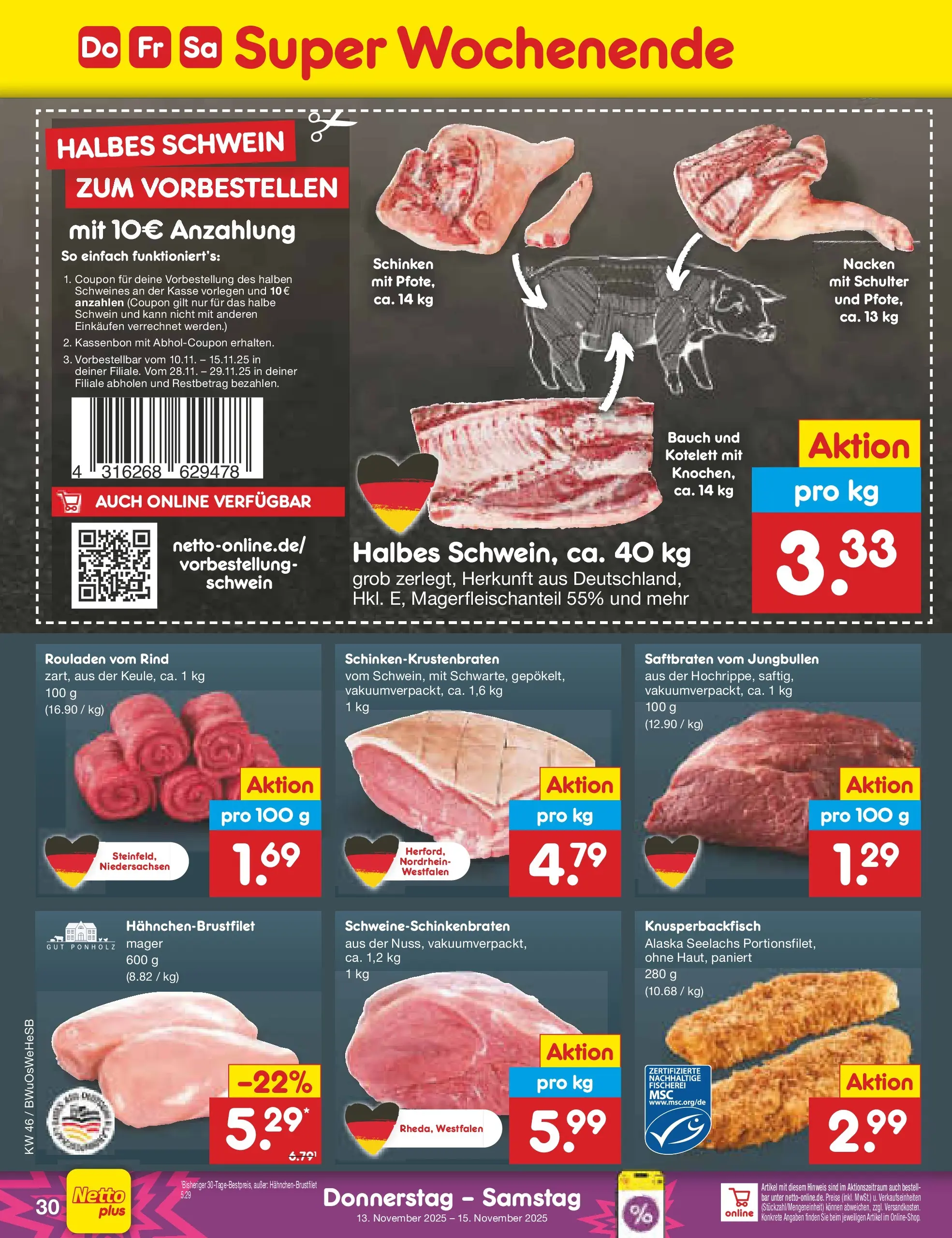 Netto Marken-Discount prospekt Witzenhausen	 (ab 10.11.2025) » Angebote | Seite: 38 | Produkte: Schinken