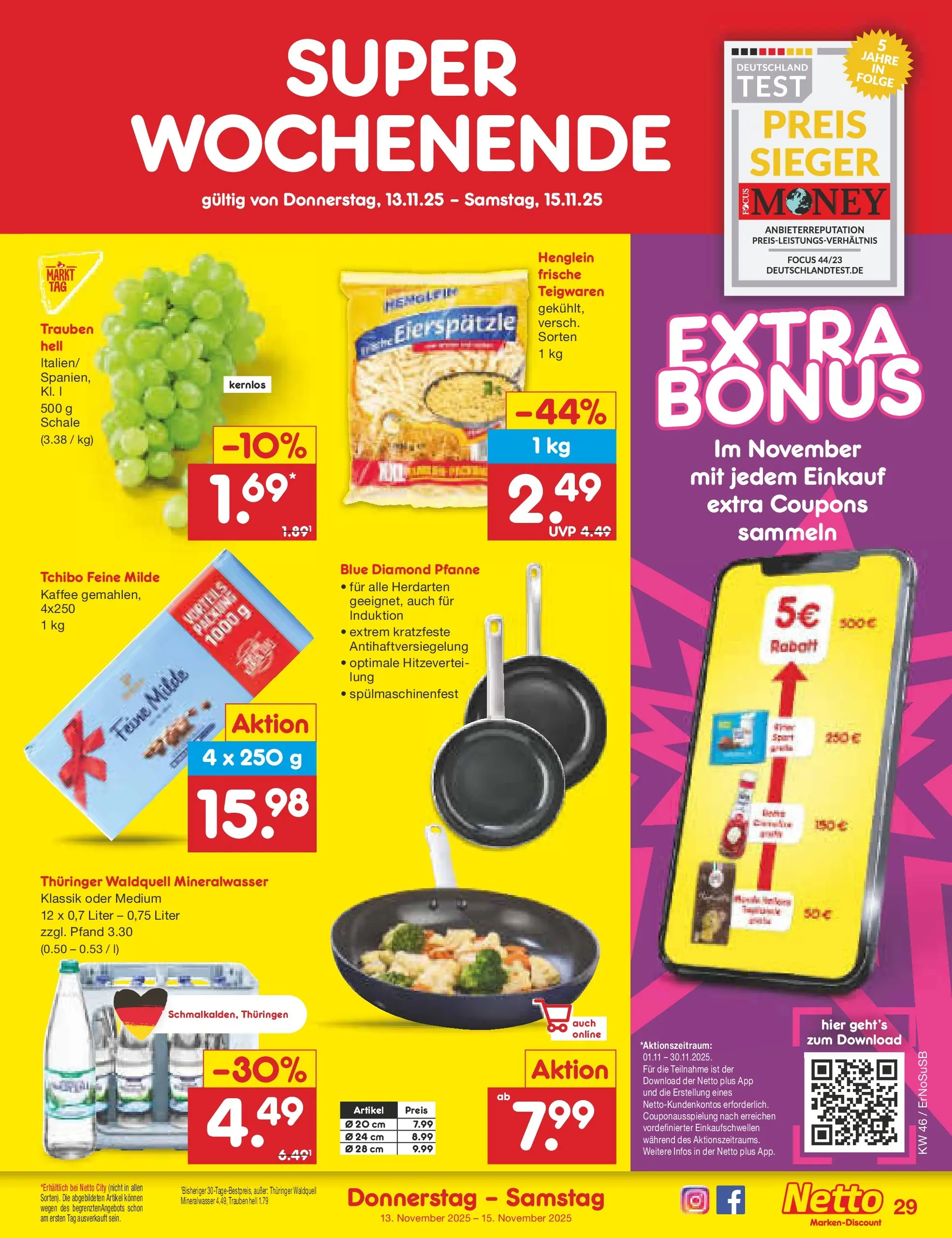 Netto Marken-Discount prospekt Erfurt (ab 10.11.2025) » Angebote | Seite: 37 | Produkte: Trauben, Kaffee, Mineralwasser Netto Marken-Discount prospekt Erfurt (ab 10.11.2025) » Angebote | Seite: 37 | Produkte: Trauben, Kaffee, Mineralwasser