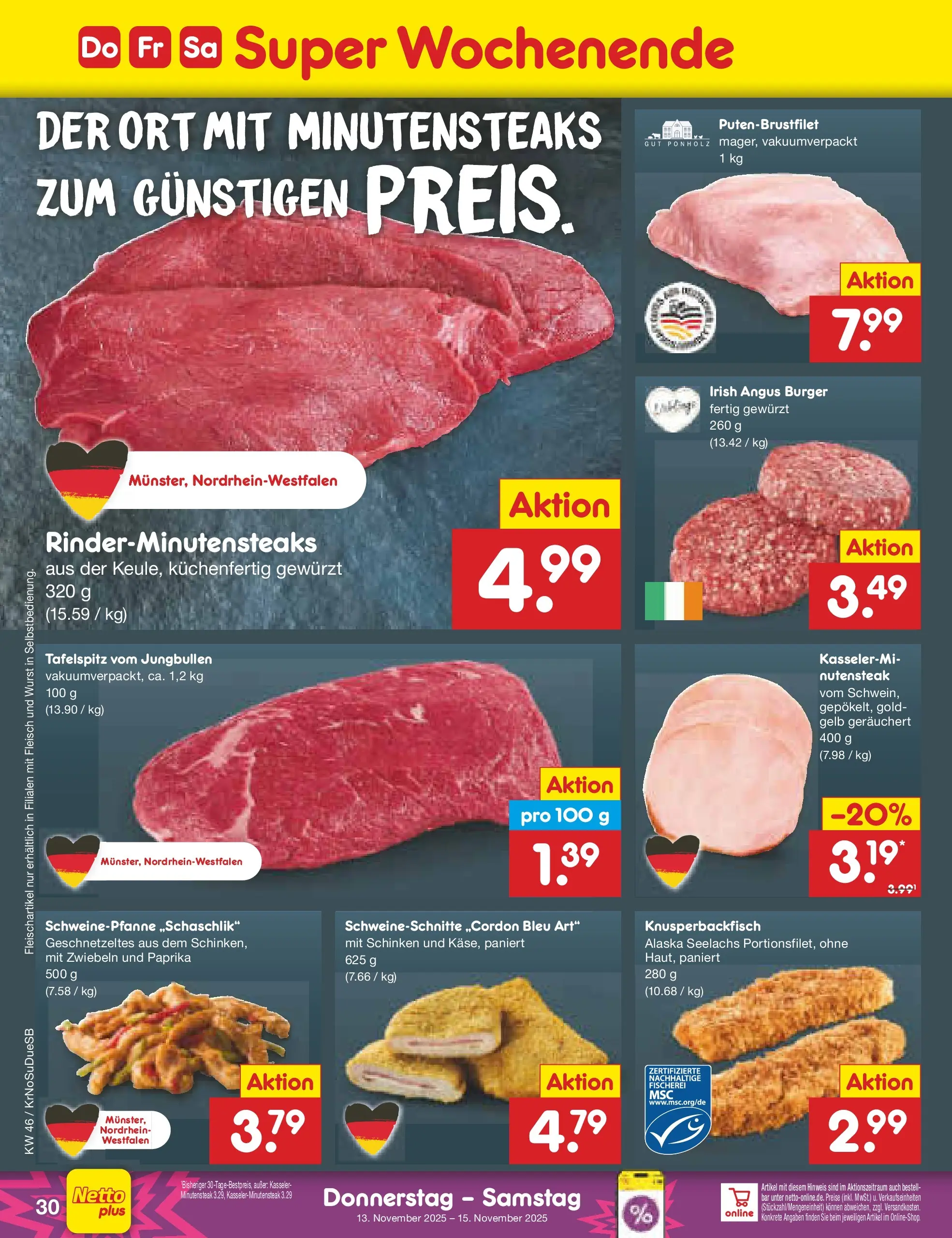 Netto Marken-Discount prospekt Jüchen	 (ab 10.11.2025) » Angebote | Seite: 38 | Produkte: Tafelspitz, Wurst, Schinken, Fleisch