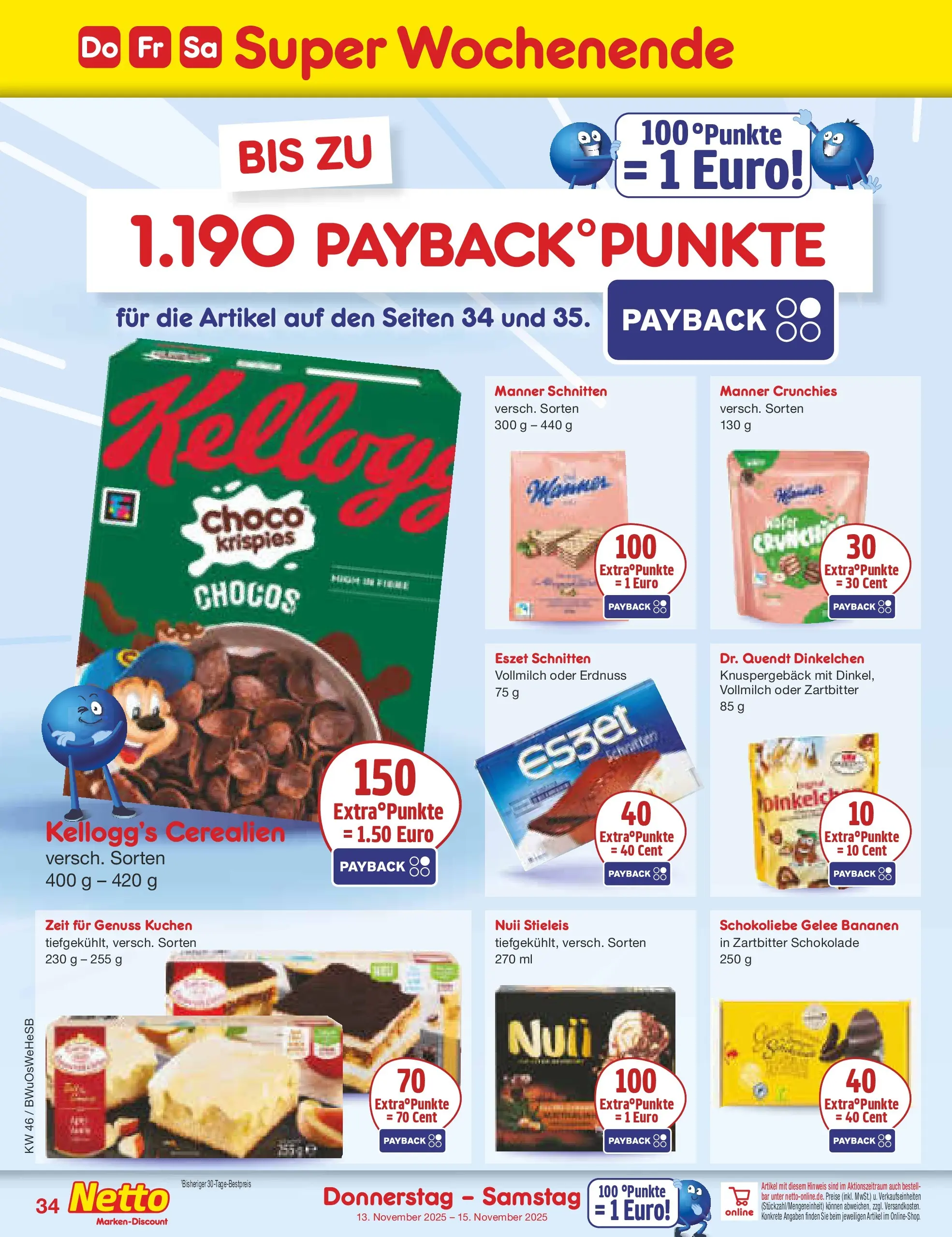 Netto Marken-Discount prospekt Witzenhausen	 (ab 10.11.2025) » Angebote | Seite: 42 | Produkte: Schokolade, Bananen, Kellogg's, Kuchen