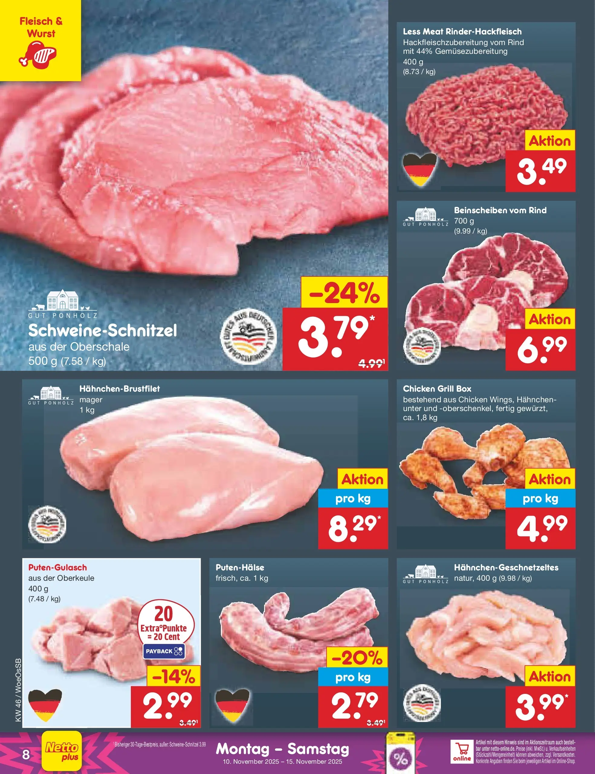 Netto Marken-Discount prospekt Gemmingen	 (ab 10.11.2025) » Angebote | Seite: 8 | Produkte: Grill, Hahnchen, Box, Fleisch