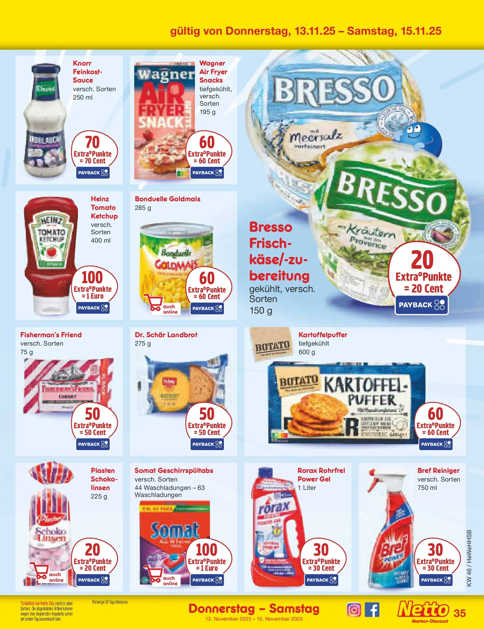 Netto Marken-Discount prospekt Brietlingen	 (ab 10.11.2025) » Angebote | Seite: 43 | Produkte: Heinz ketchup, Knorr, Bresso, Ketchup