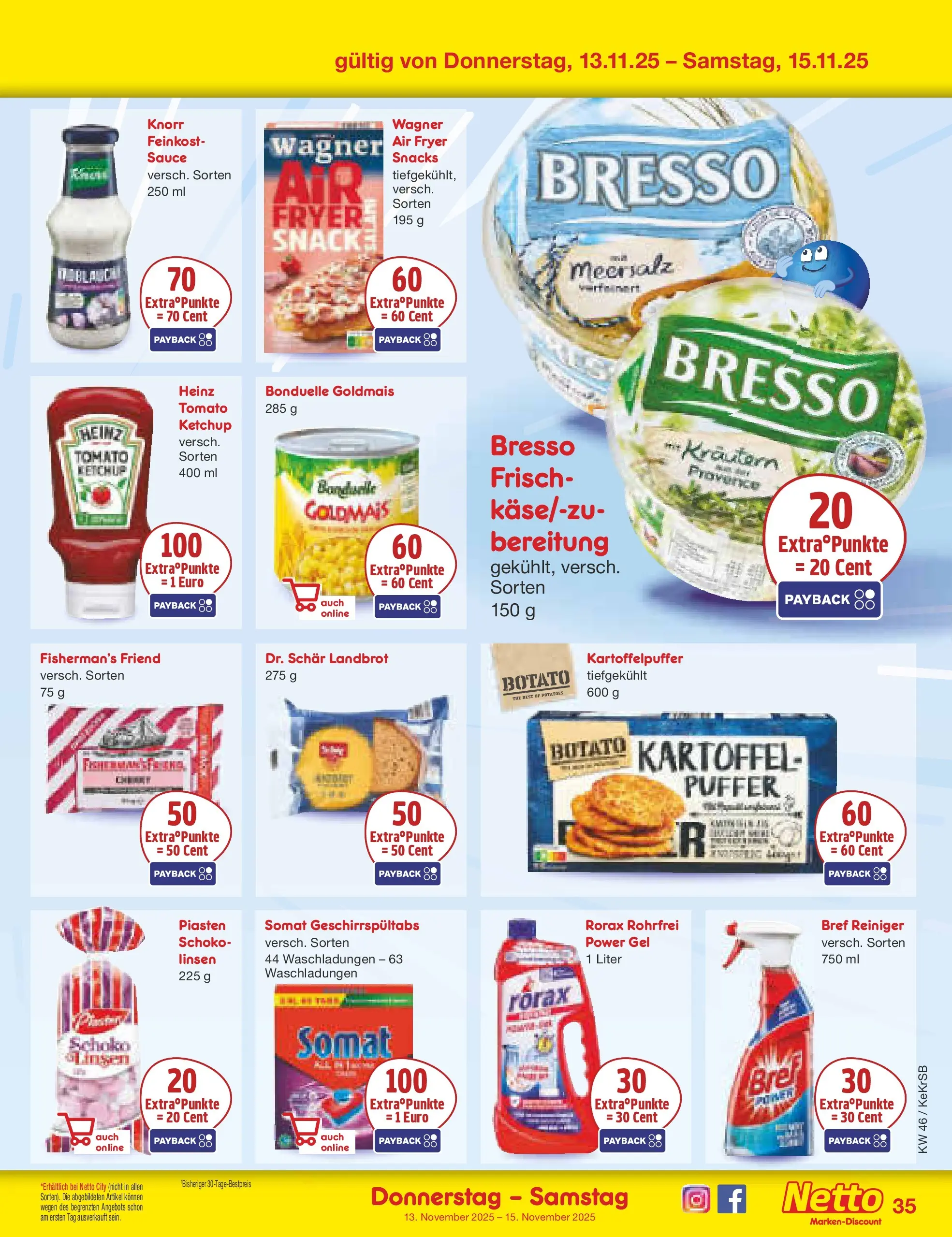 Netto Marken-Discount prospekt Bonn	 (ab 10.11.2025) » Angebote | Seite: 43 | Produkte: Heinz ketchup, Knorr, Bresso, Ketchup