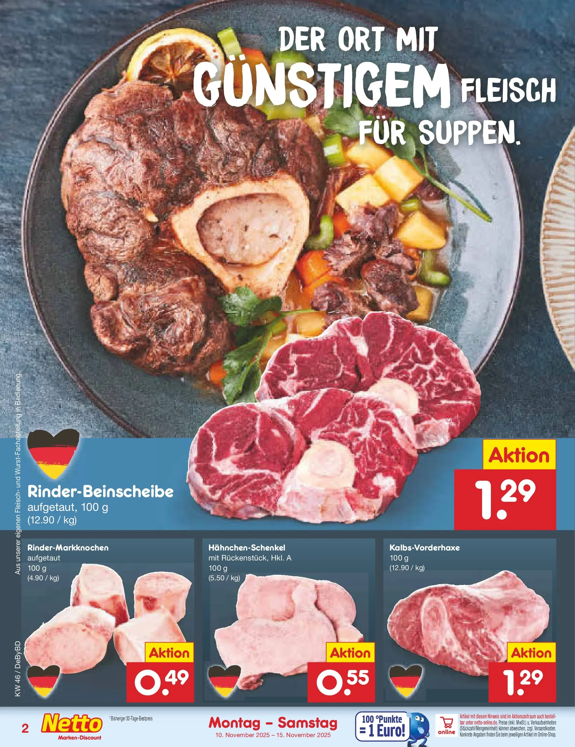 Netto Marken-Discount prospekt Buttenwiesen	 (ab 10.11.2025) » Angebote | Seite: 28 | Produkte: Hahnchenschenkel, Fleisch