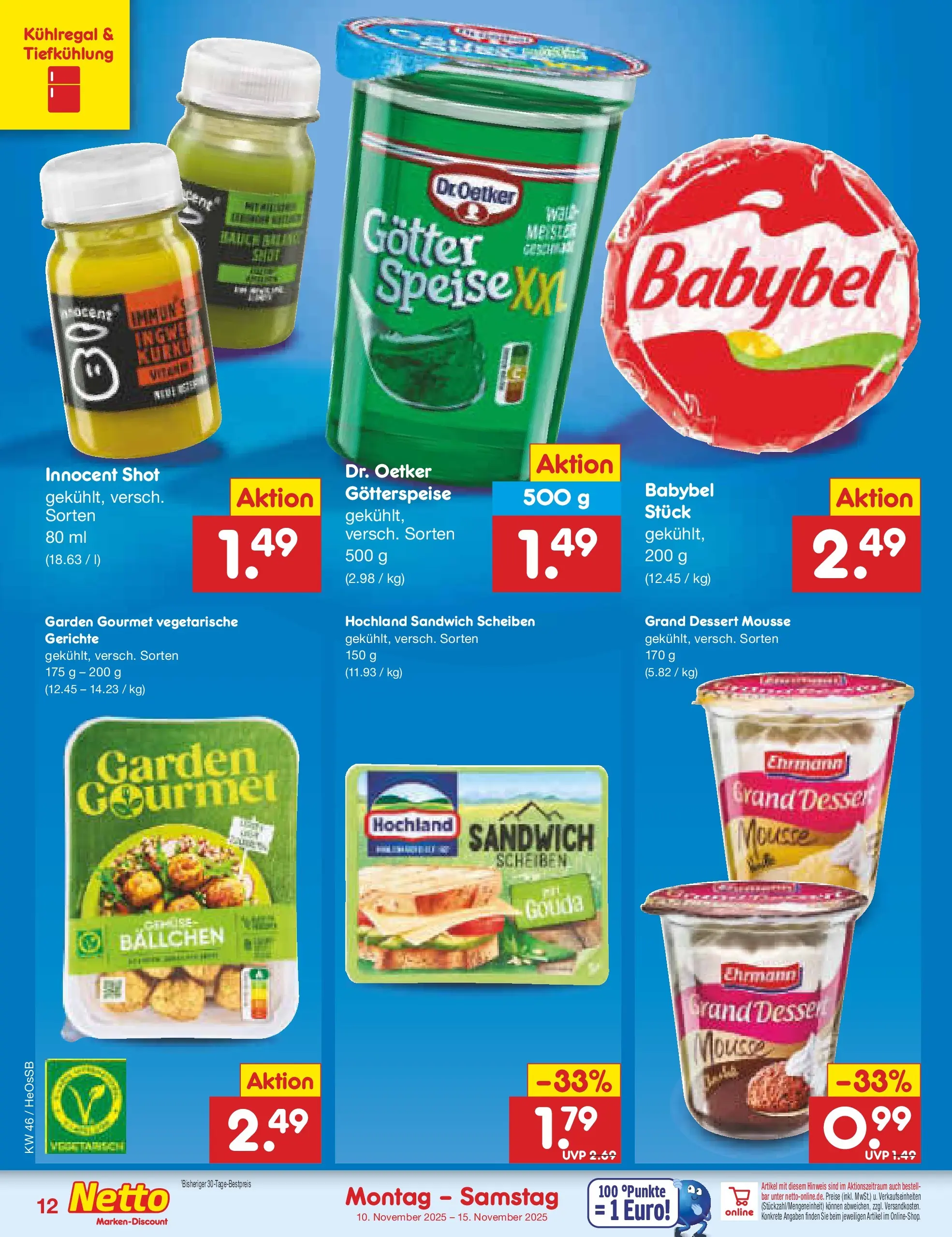 Netto Marken-Discount prospekt Kröpelin	 (ab 10.11.2025) » Angebote | Seite: 12 | Produkte: Gouda, Babybel
