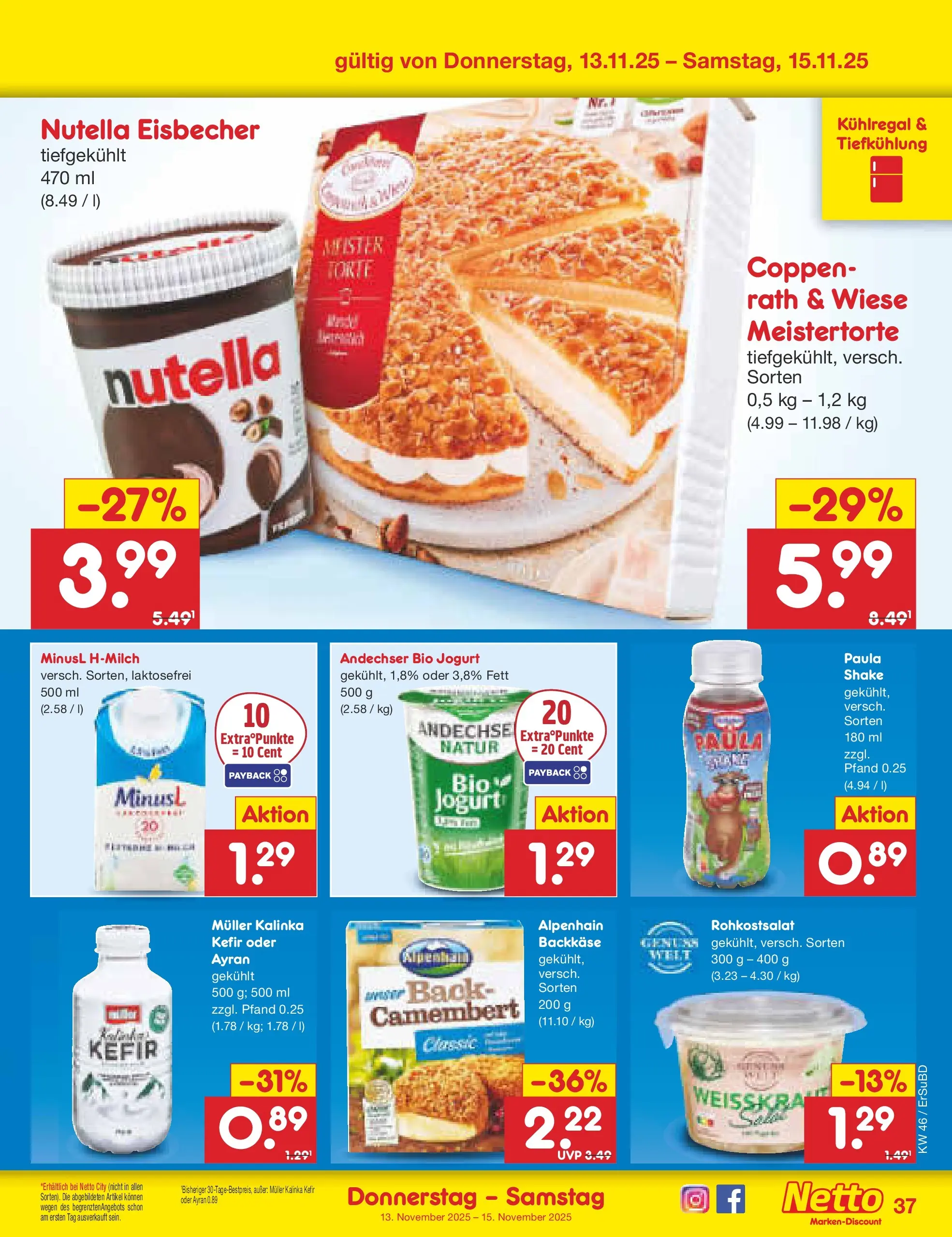 Netto Marken-Discount prospekt Jena-Lobeda	 (ab 10.11.2025) » Angebote | Seite: 45 | Produkte: Kefir, Nutella