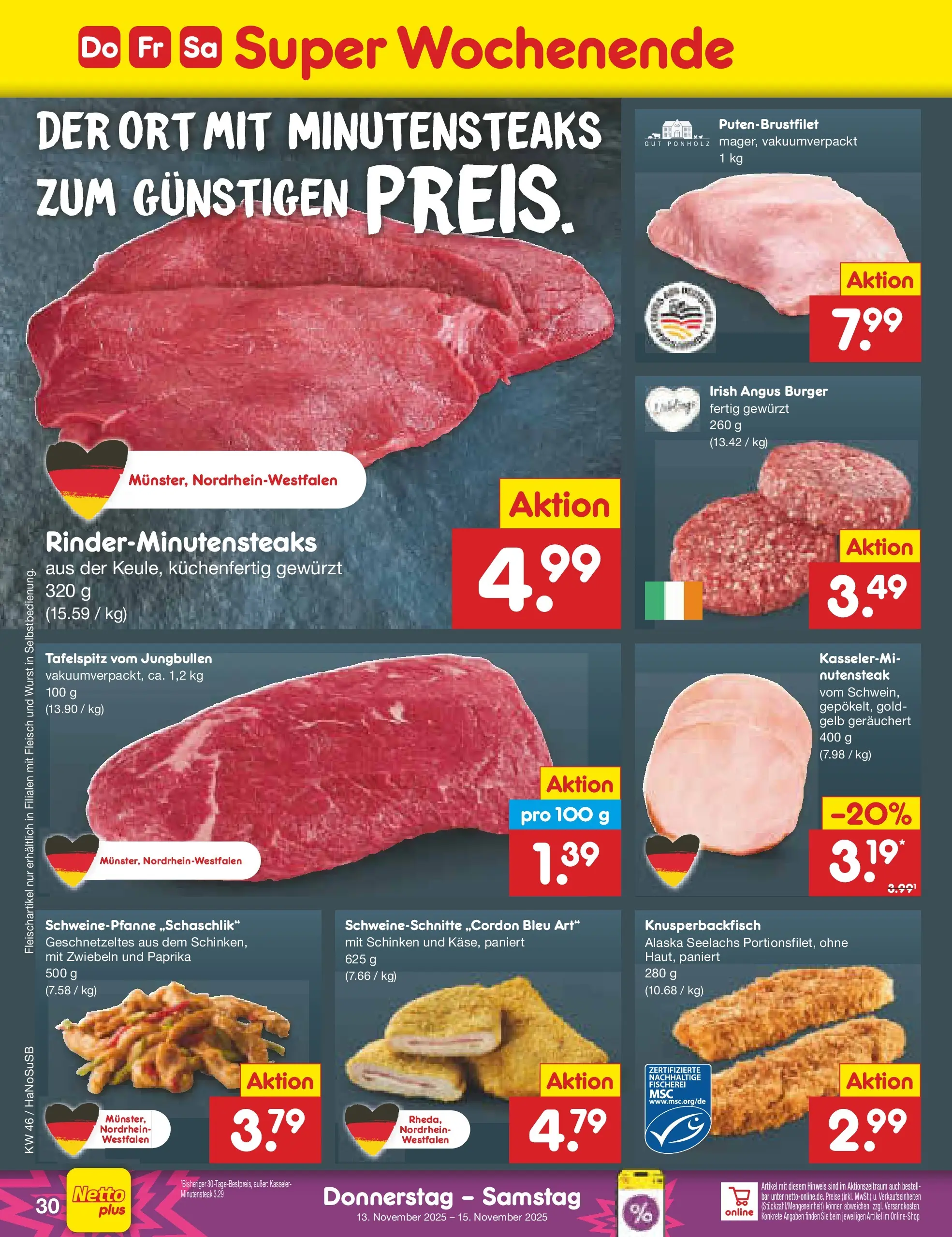 Netto Marken-Discount prospekt Wuppertal	 (ab 10.11.2025) » Angebote | Seite: 38 | Produkte: Burger, Zwiebeln, Paprika, Wurst