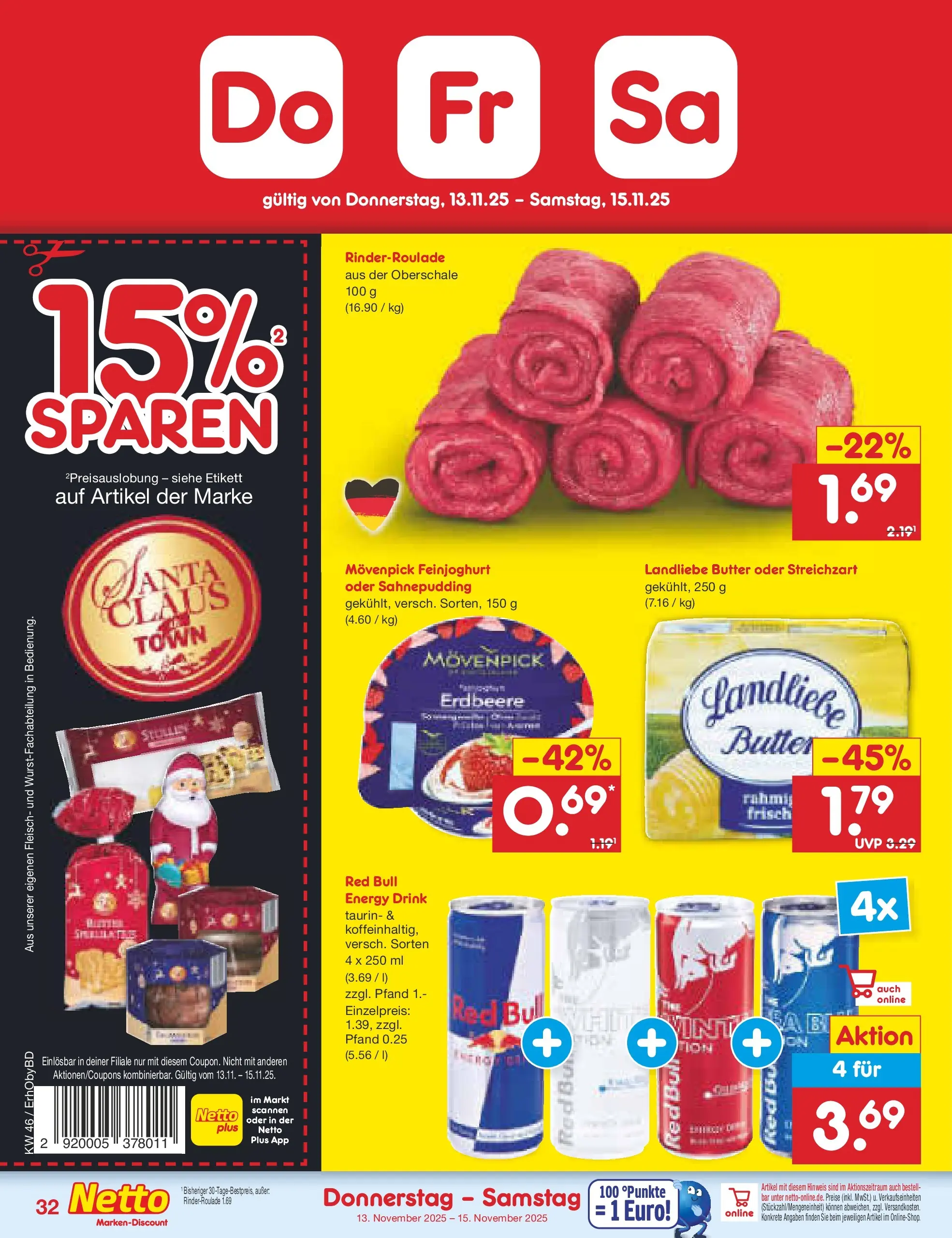Netto Marken-Discount prospekt Velden (ab 10.11.2025) » Angebote | Seite: 40 | Produkte: Red bull, Energy, Butter, Fleisch Netto Marken-Discount prospekt Velden (ab 10.11.2025) » Angebote | Seite: 40 | Produkte: Red bull, Energy, Butter, Fleisch