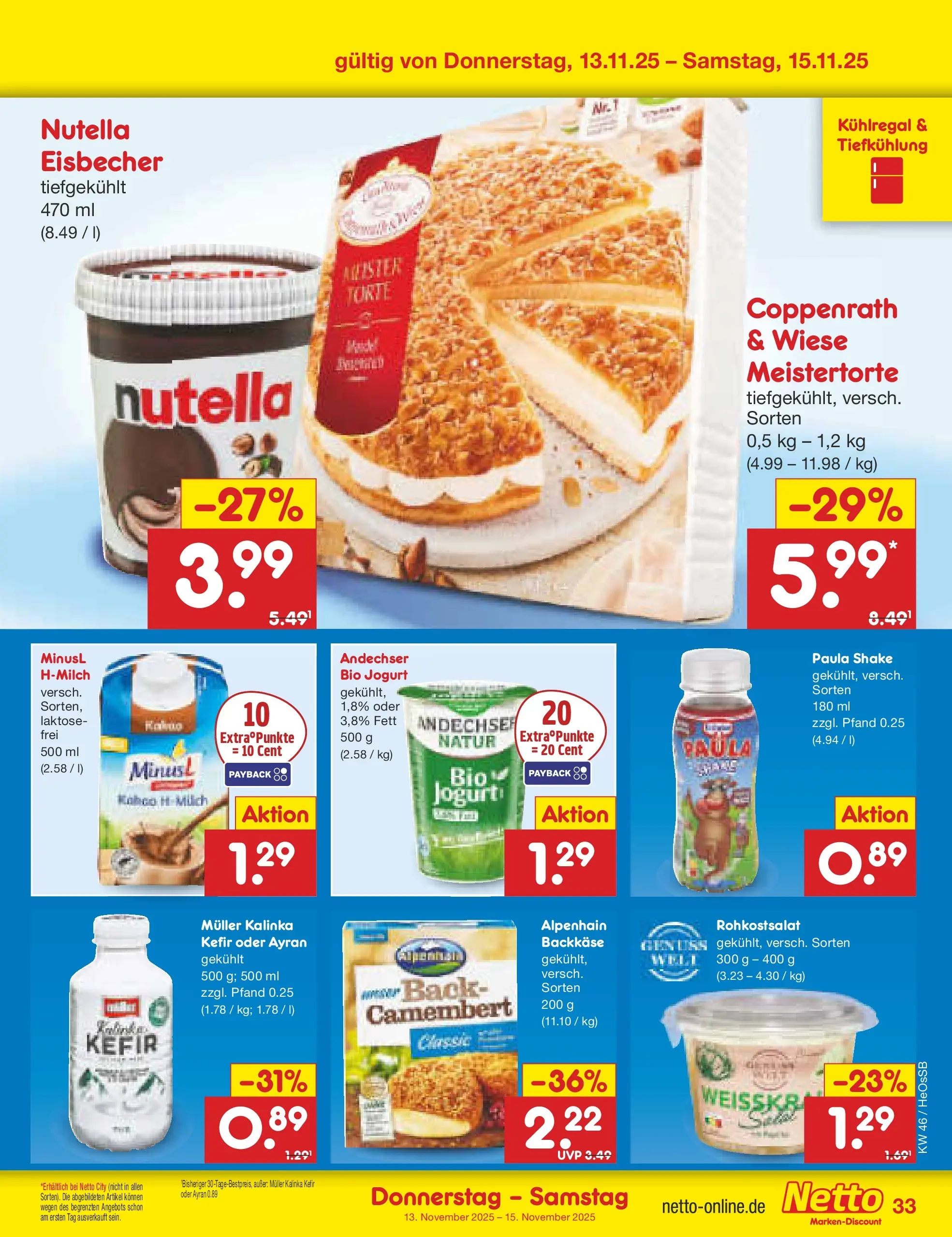 Netto Marken-Discount prospekt Kröpelin	 (ab 10.11.2025) » Angebote | Seite: 41 | Produkte: Kefir, Nutella