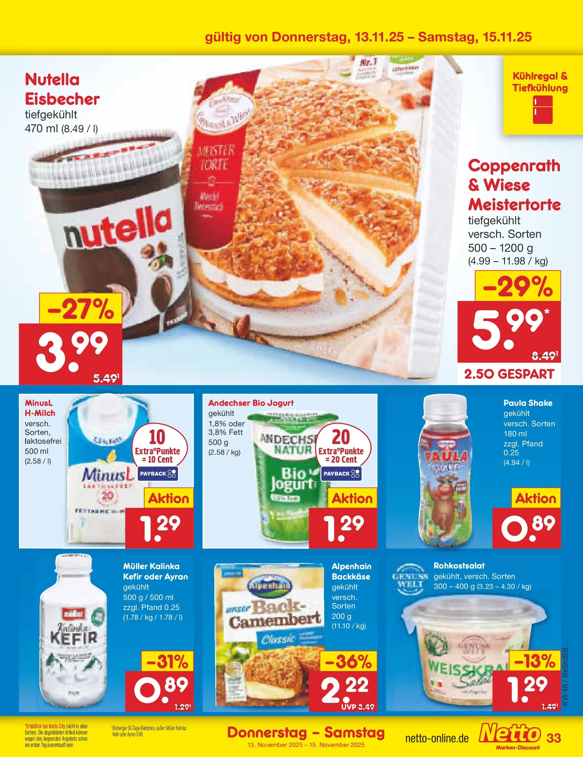 Netto Marken-Discount prospekt Berlin-Spandau	 (ab 10.11.2025) » Angebote | Seite: 41 | Produkte: Kefir, Nutella