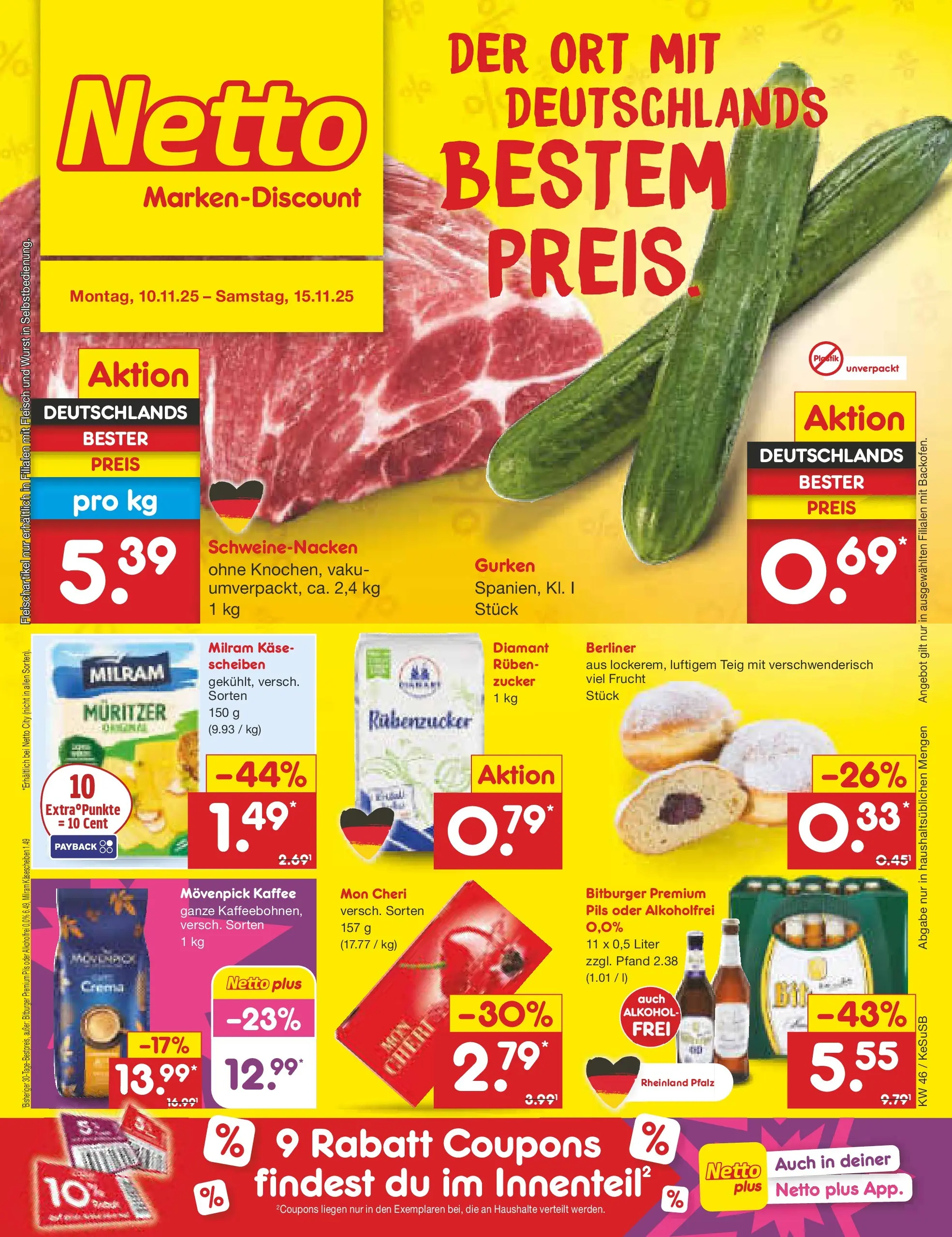 Netto Marken-Discount prospekt Kruft	 (ab 10.11.2025) » Angebote | Seite: 1 | Produkte: Bitburger, Pils, Wurst, Gurken