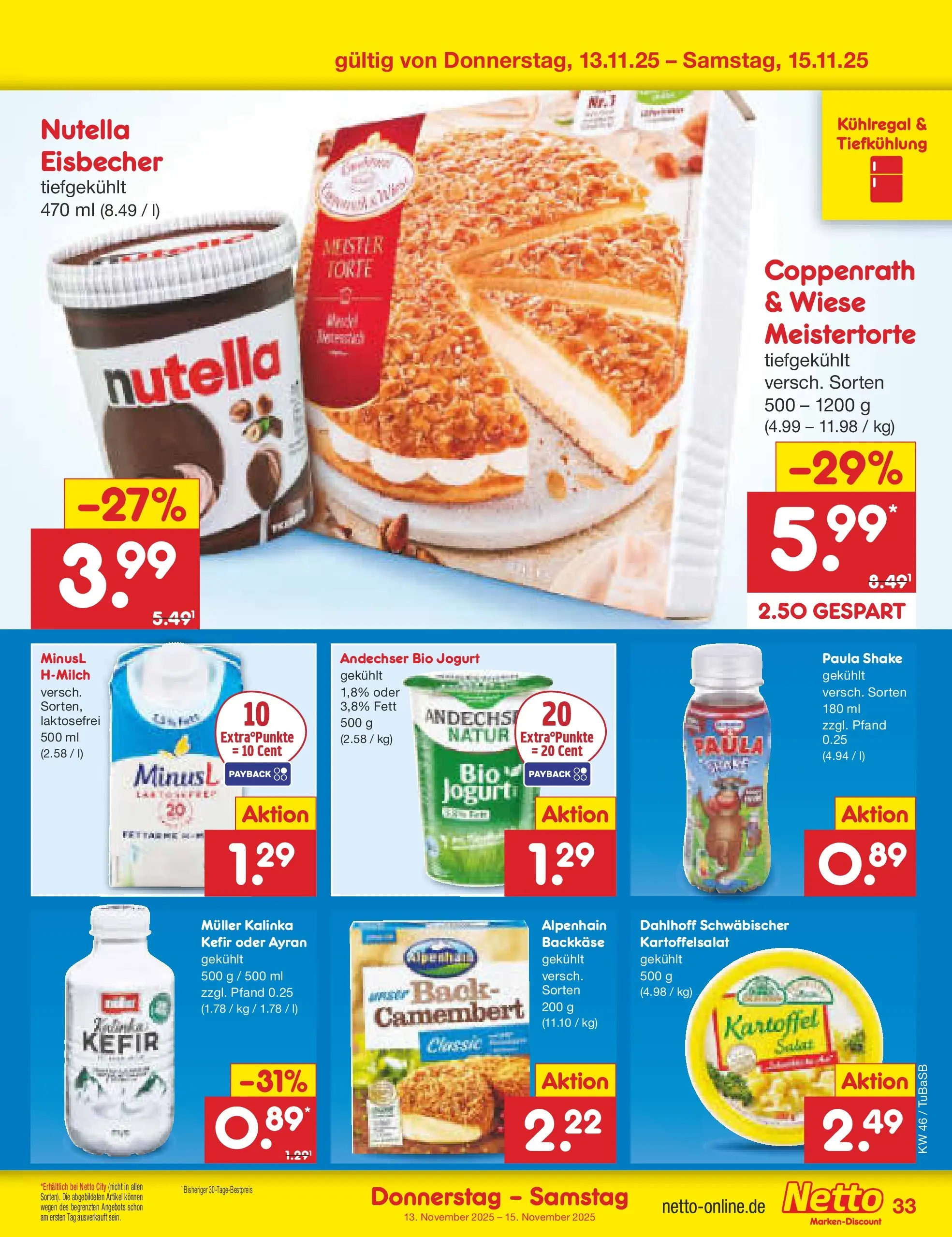 Netto Marken-Discount prospekt Lahr-Langenwinkel	 (ab 10.11.2025) » Angebote | Seite: 41 | Produkte: Kefir, Nutella