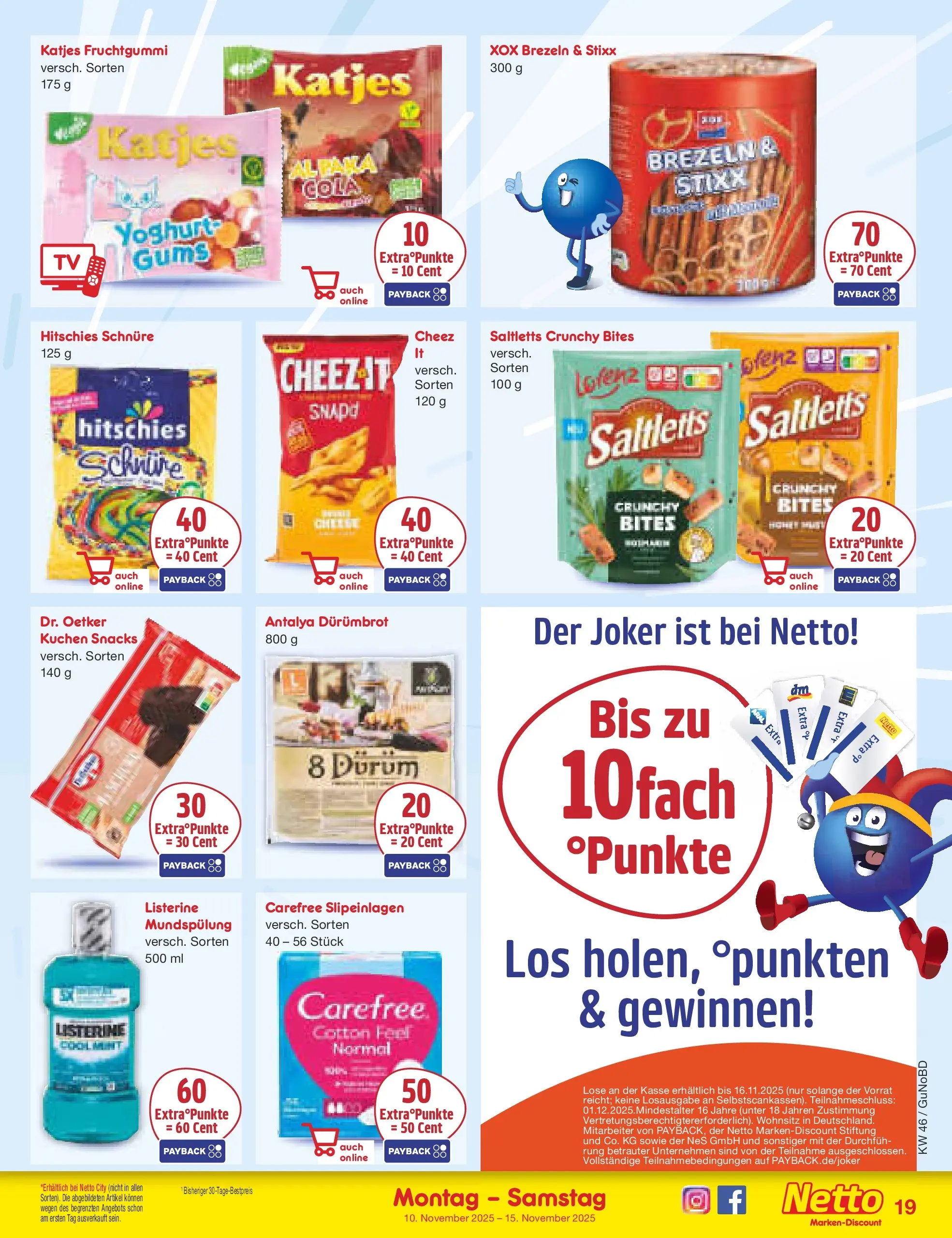 Netto Marken-Discount prospekt Augustusburg	 (ab 10.11.2025) » Angebote | Seite: 19 | Produkte: Cola, Katjes, Kuchen, Listerine