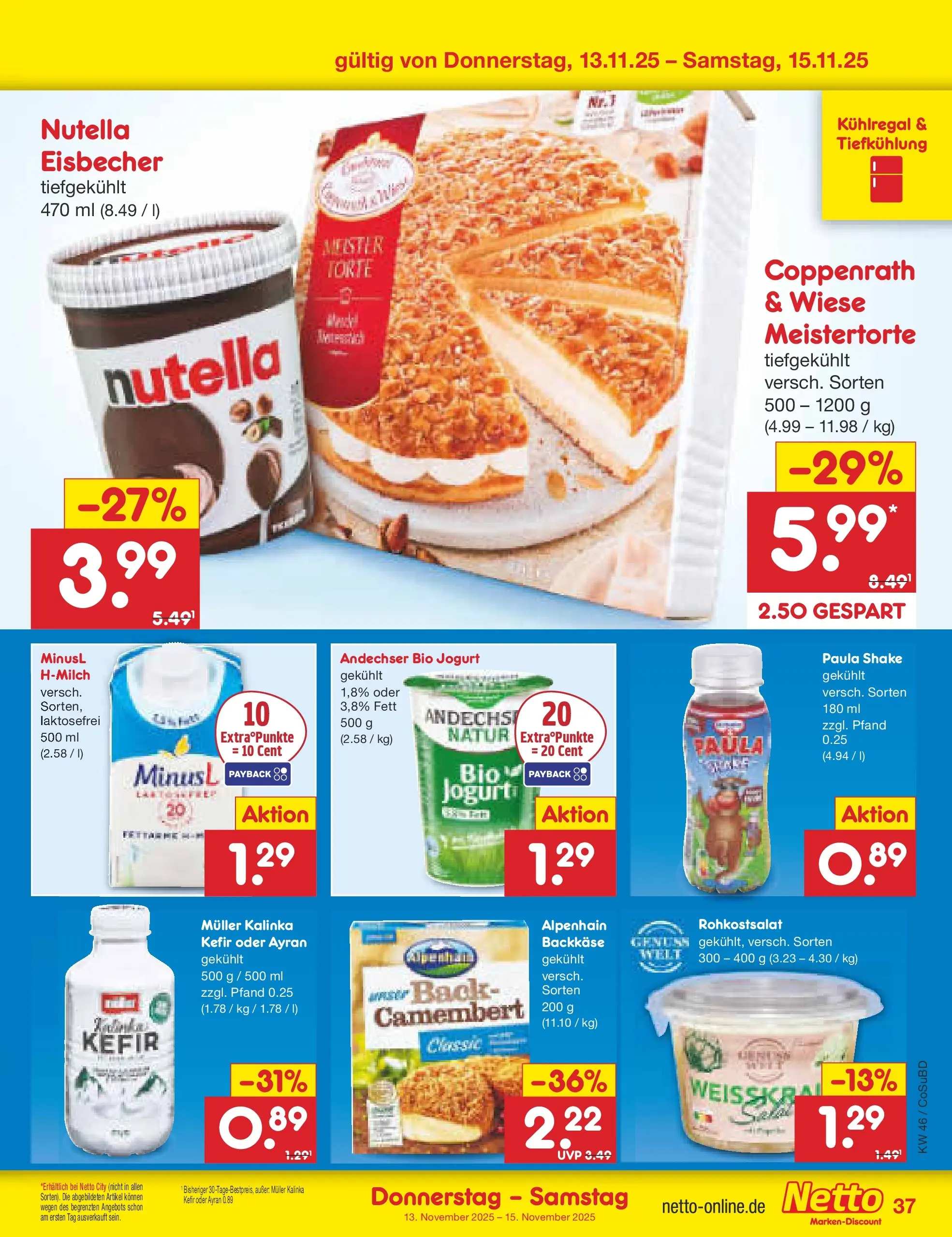 Netto Marken-Discount prospekt Delitzsch (ab 10.11.2025) » Angebote | Seite: 45 | Produkte: Kefir, Nutella Netto Marken-Discount prospekt Delitzsch (ab 10.11.2025) » Angebote | Seite: 45 | Produkte: Kefir, Nutella