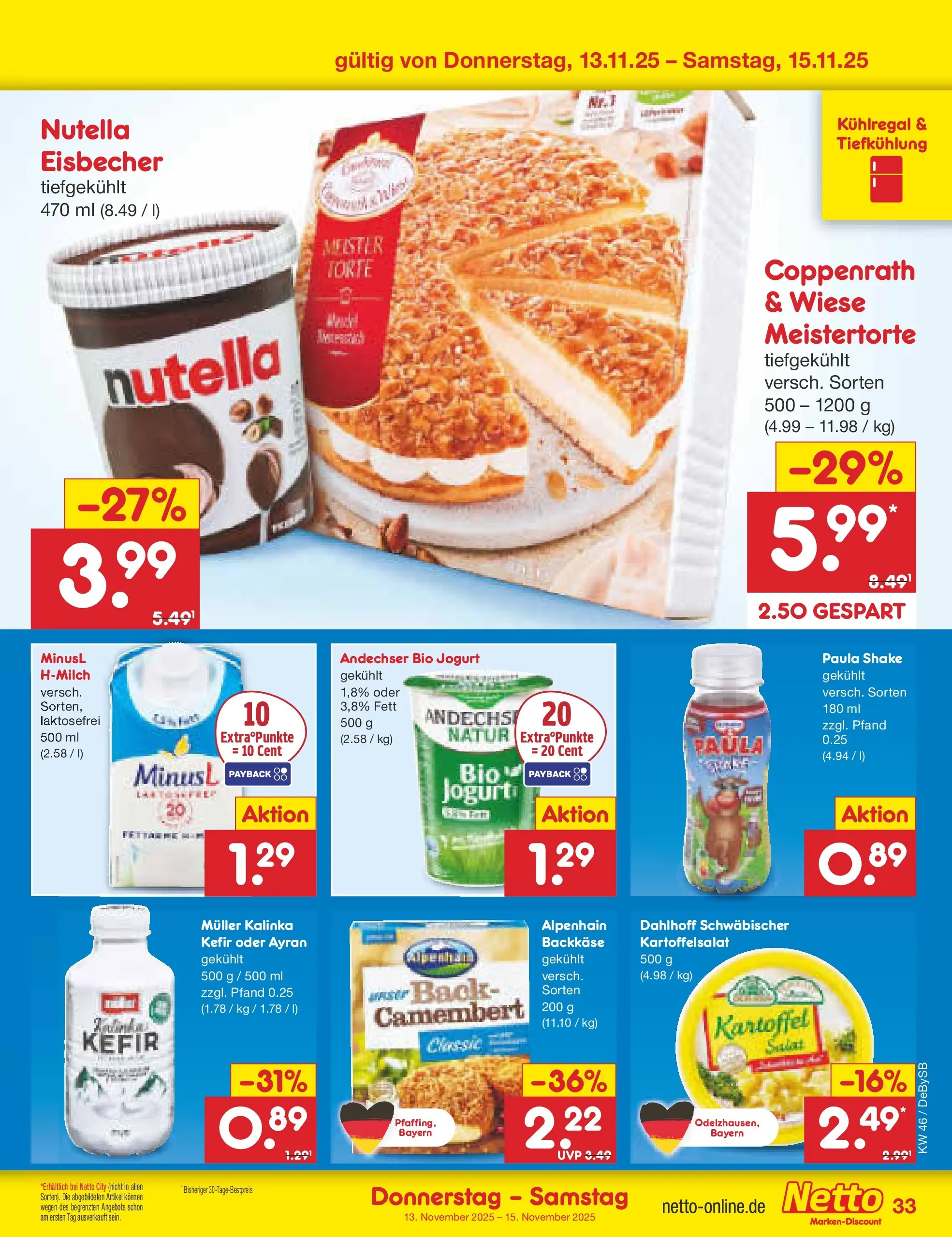 Netto Marken-Discount prospekt Thierhaupten	 (ab 10.11.2025) » Angebote | Seite: 41 | Produkte: Kefir, Nutella, Salat