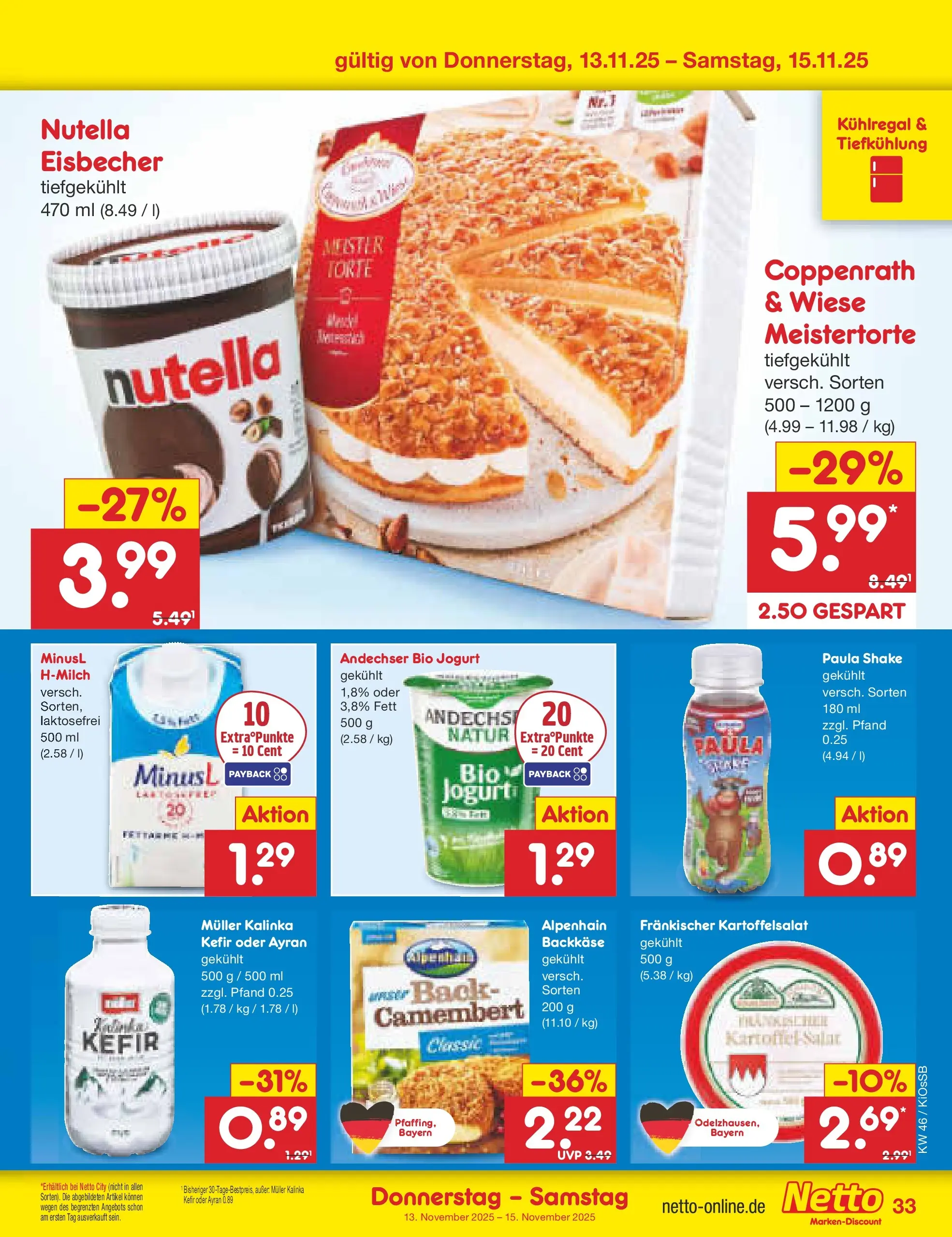 Netto Marken-Discount prospekt Oberhaid	 (ab 10.11.2025) » Angebote | Seite: 41 | Produkte: Kefir, Nutella, Salat
