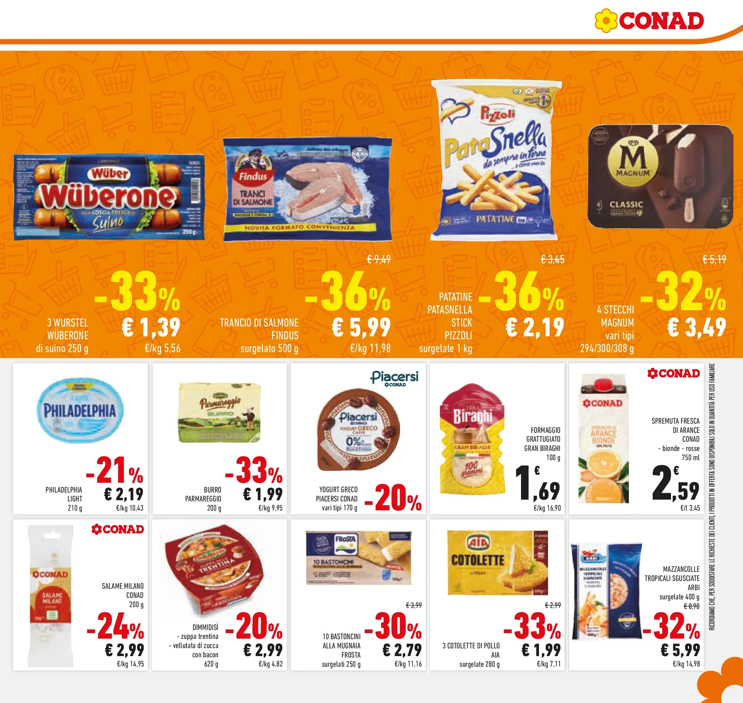 Volantino Conad dal 05/11/2025 > Anteprima | Pagina: 11 | Prodotti: Yogurt greco, Salmone, Patatine, Formaggio