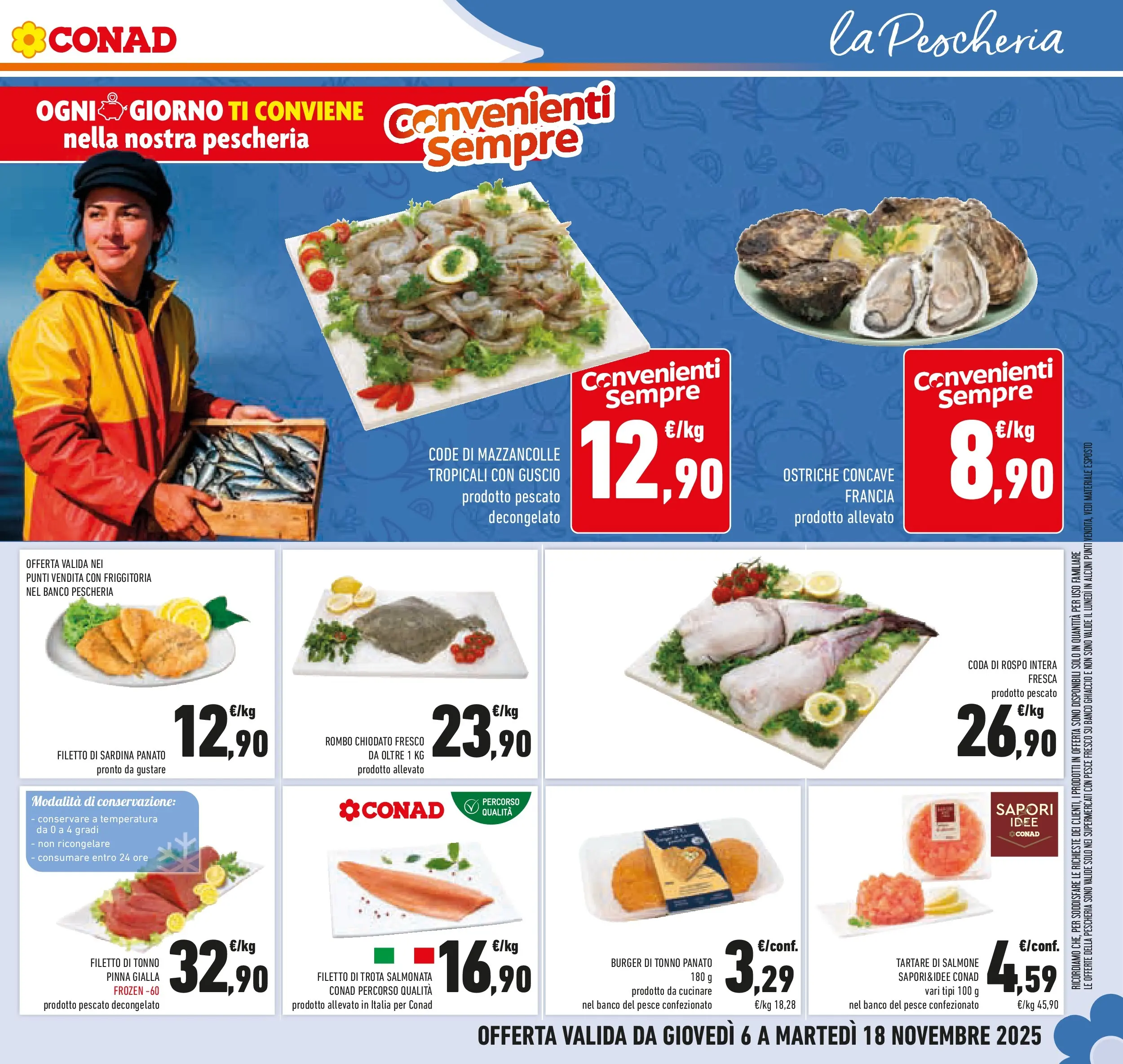 Volantino Conad dal 06/11/2025 > Anteprima | Pagina: 17 | Prodotti: Pesce, Mazzancolle, Trota, Tonno