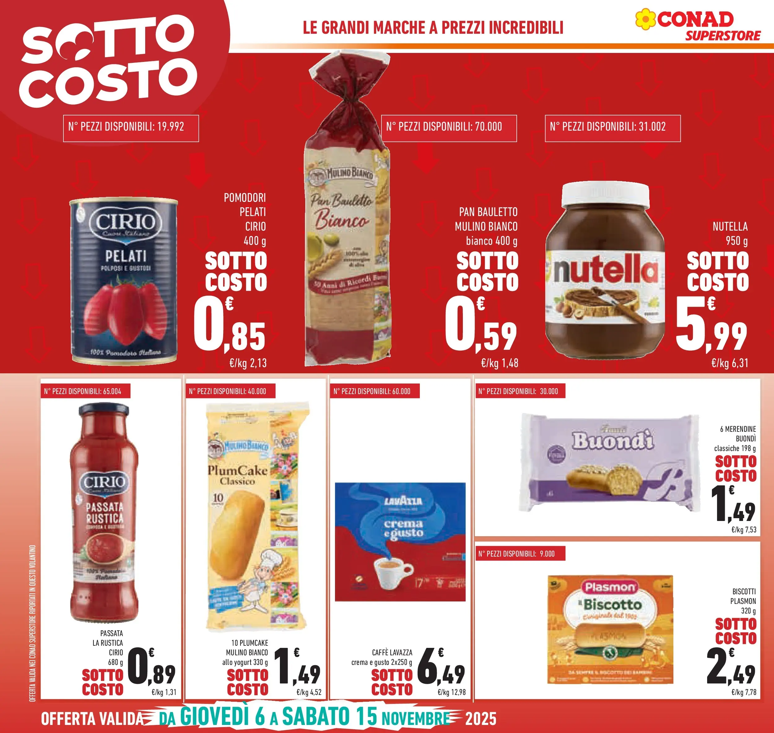 Volantino Conad dal 05/11/2025 > Anteprima | Pagina: 6 | Prodotti: Crema, Nutella, Lavazza, Merendine