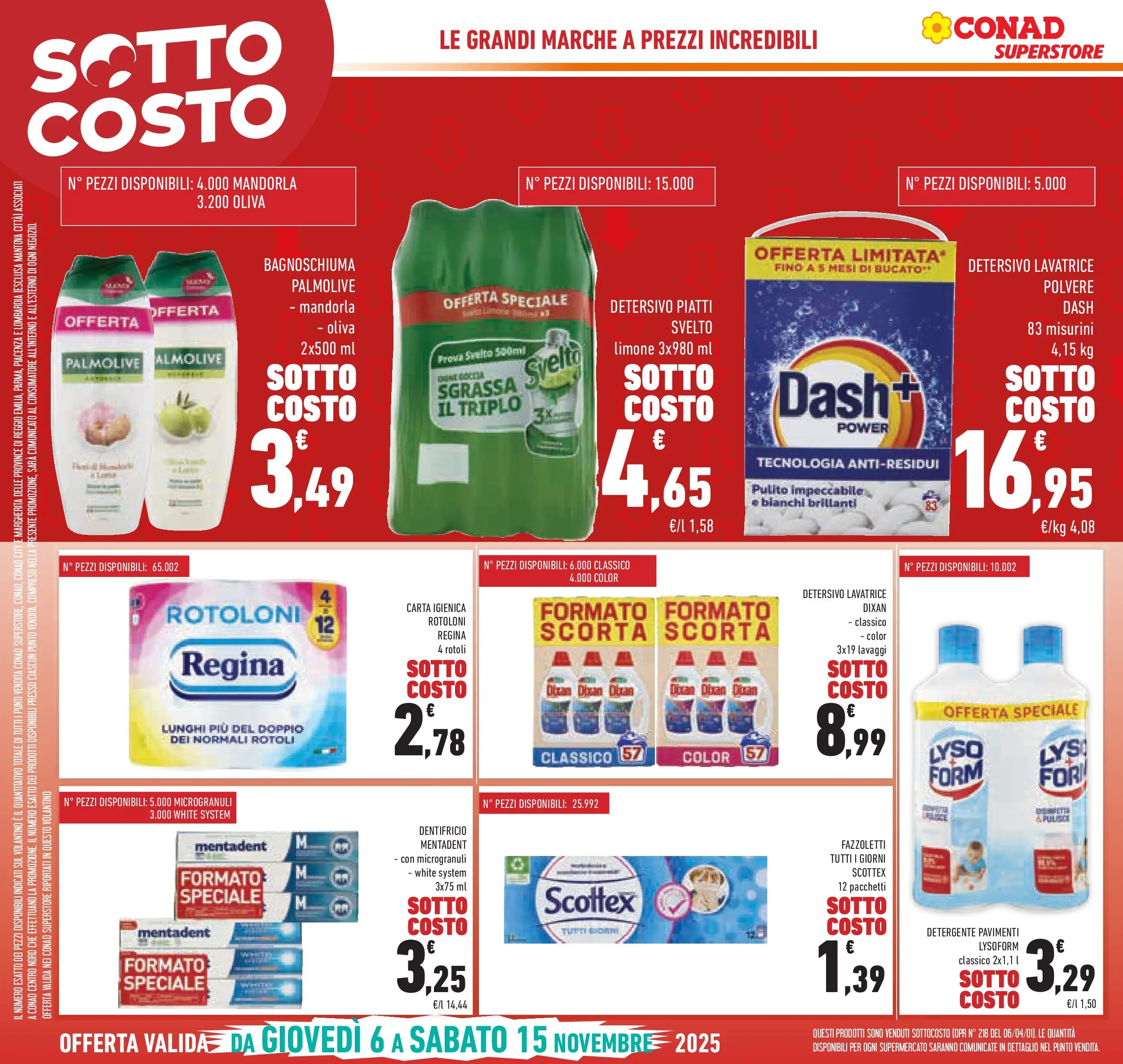 Volantino Conad dal 05/11/2025 > Anteprima | Pagina: 8 | Prodotti: Bagnoschiuma, Dentifricio, Detergente, Fazzoletti