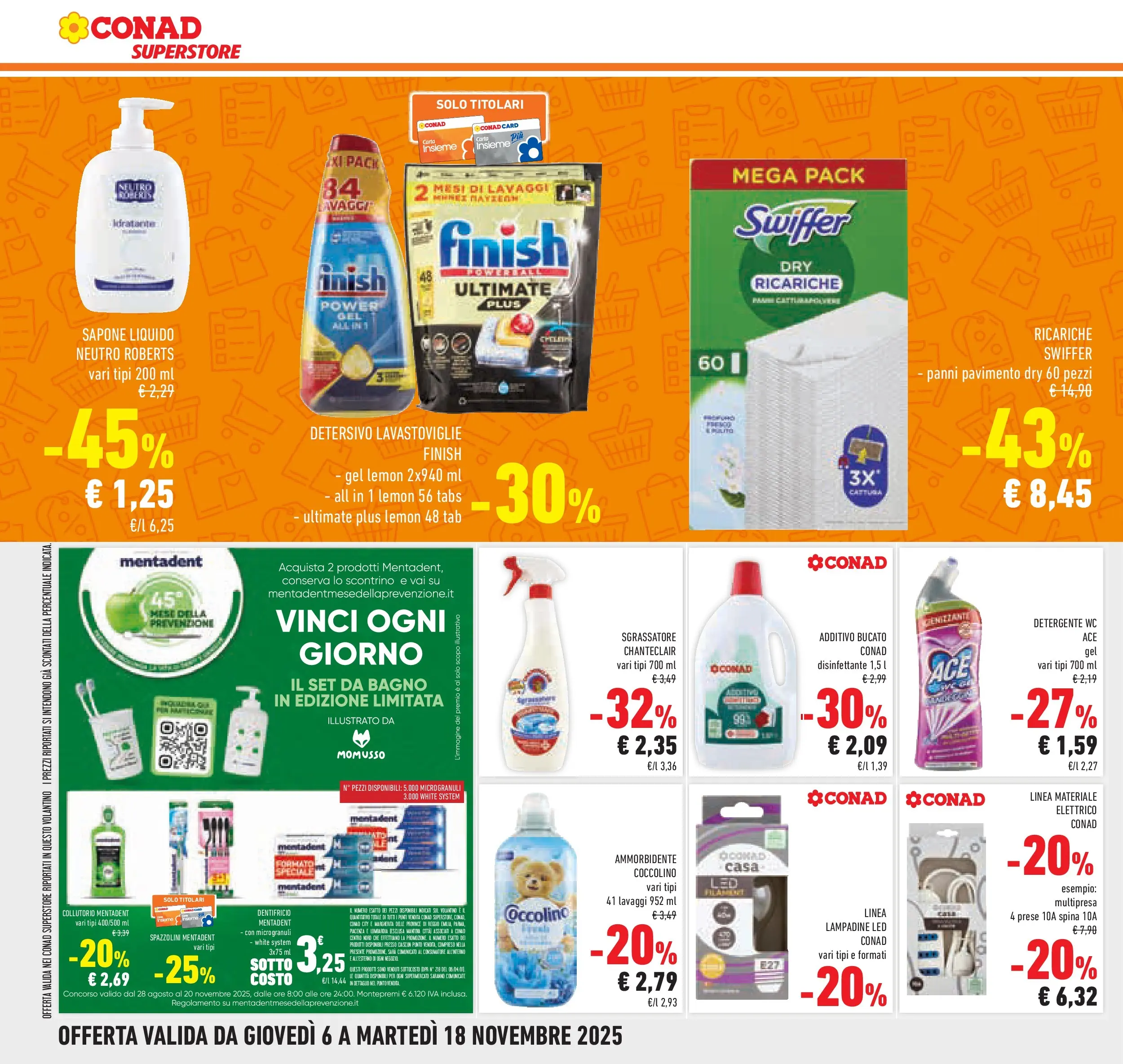 Volantino Conad dal 05/11/2025 > Anteprima | Pagina: 20 | Prodotti: Pavimento, Lavastoviglie, WC, Bagno