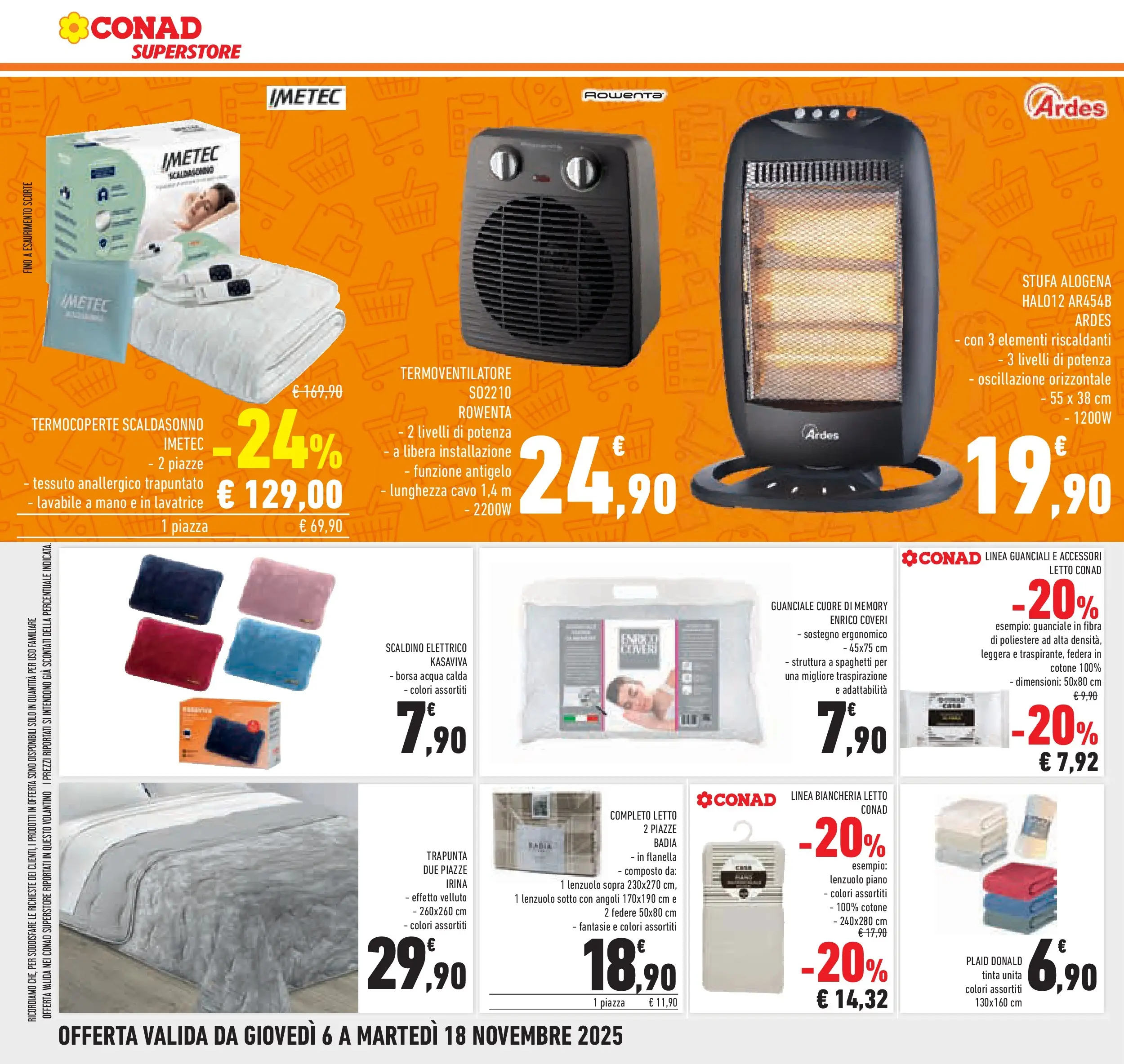 Volantino Conad dal 05/11/2025 > Anteprima | Pagina: 22 | Prodotti: Plaid, Acqua, Letto, Federa