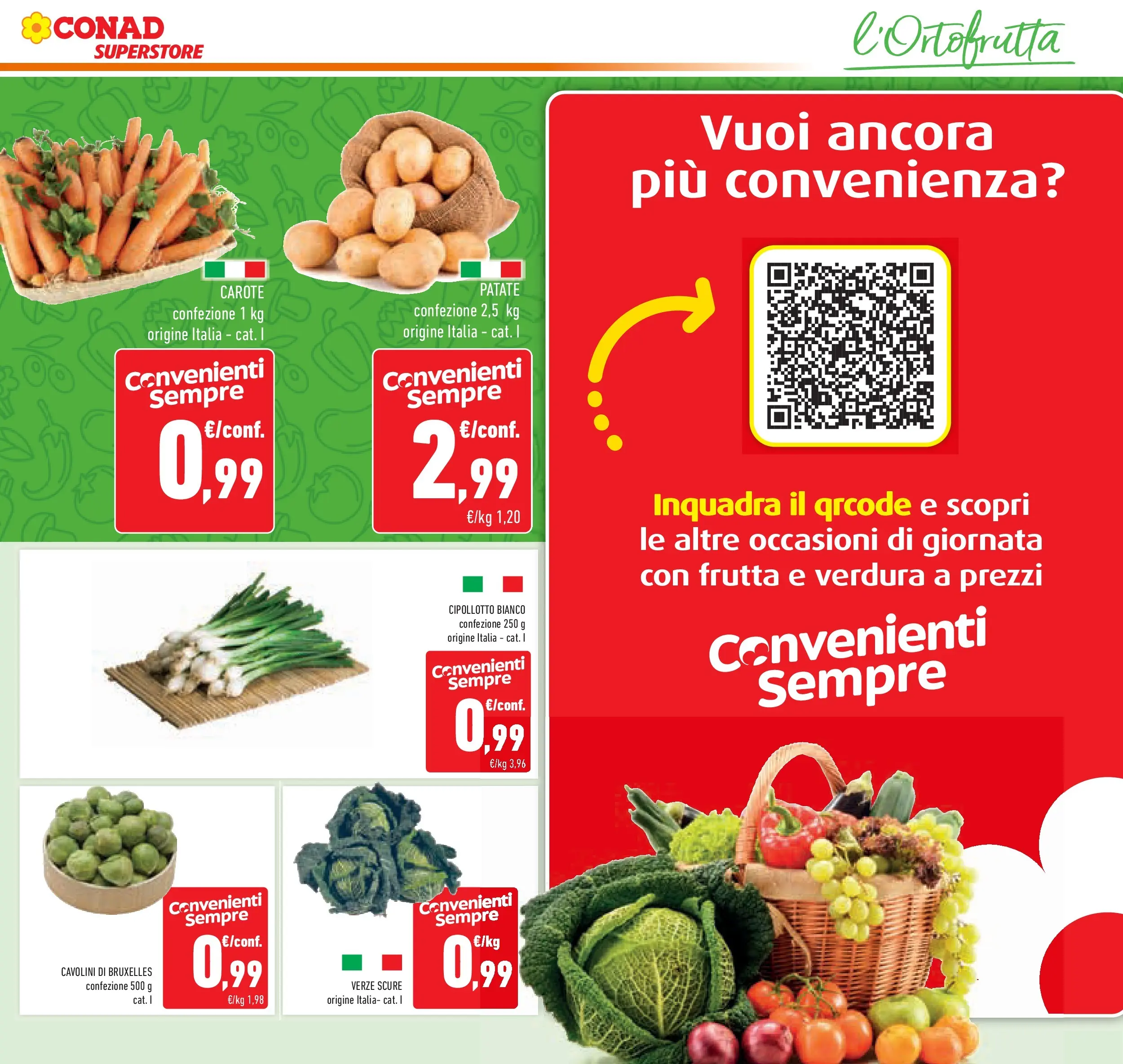 Volantino Conad dal 06/11/2025 > Anteprima | Pagina: 11 | Prodotti: Patate, Frutta, Carote, Cavolini di bruxelles