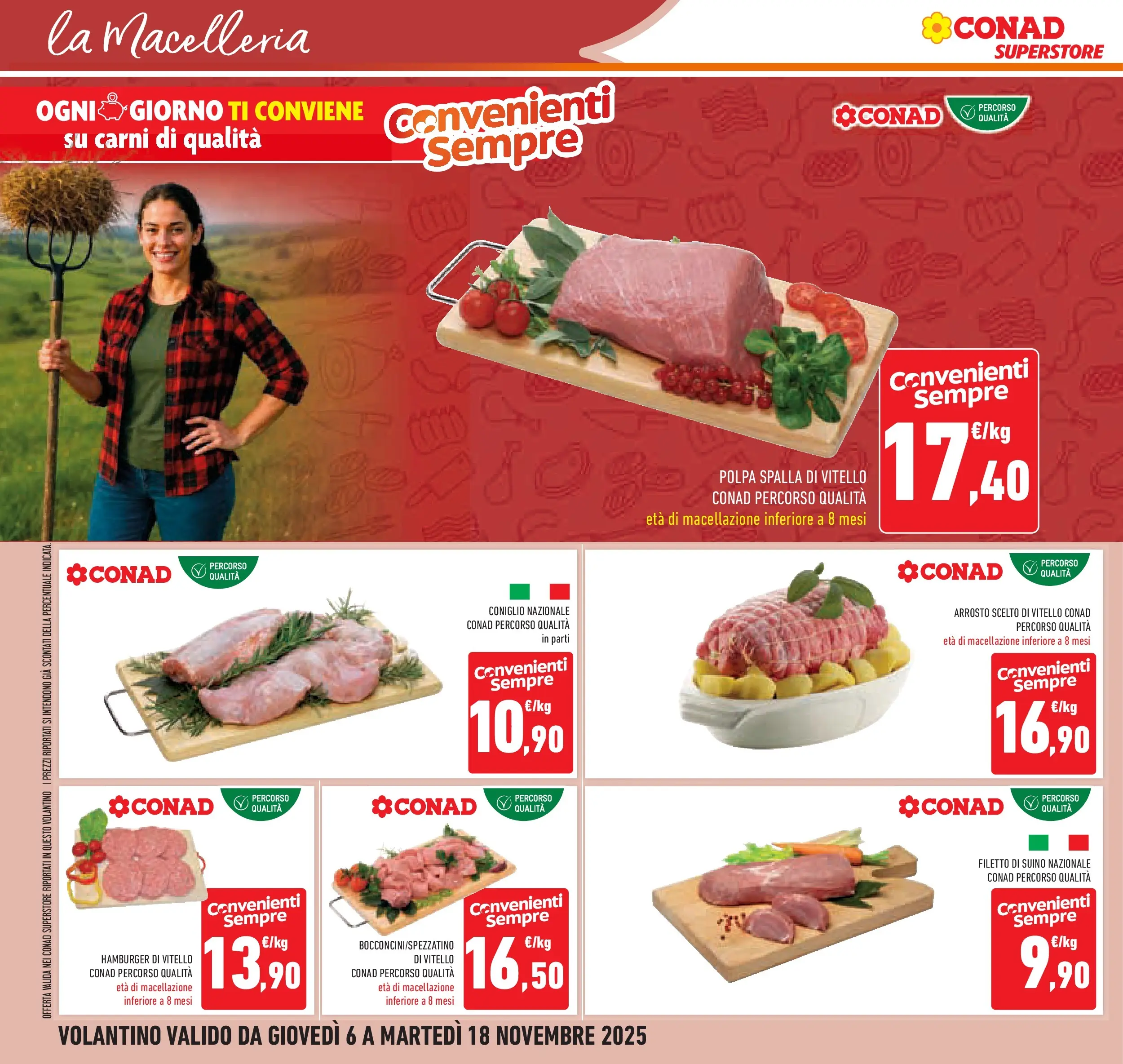 Volantino Conad dal 06/11/2025 > Anteprima | Pagina: 14 | Prodotti: Arrosto, Suino, Vitello, Hamburger