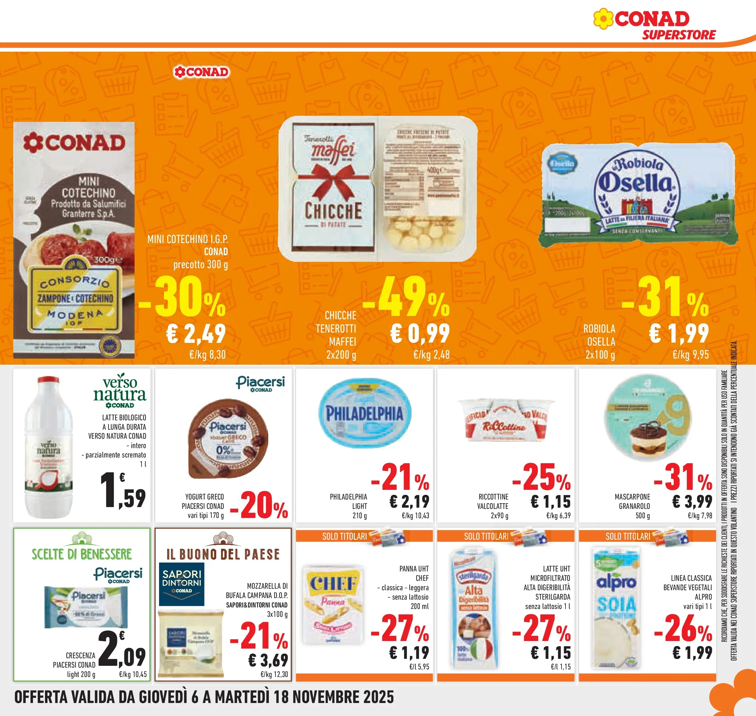 Volantino Conad dal 06/11/2025 > Anteprima | Pagina: 23 | Prodotti: Yogurt greco, Patate, Latte senza lattosio, Cotechino