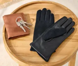 Lederhandschuhe mit Materialmix